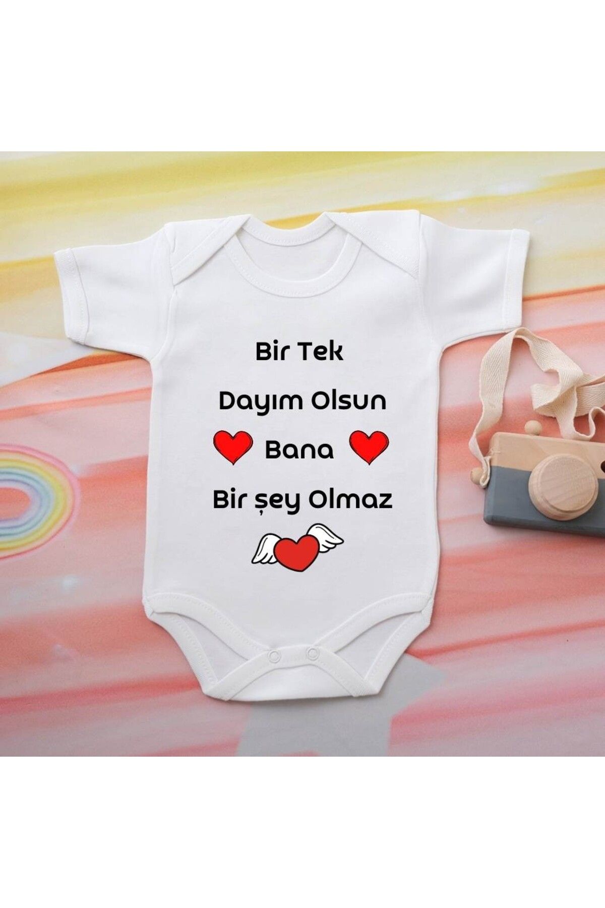 soft wing %100 Pamuklu Organik Baskılı Premium Çıtçıtlı Bebek Body Zıbın 00028