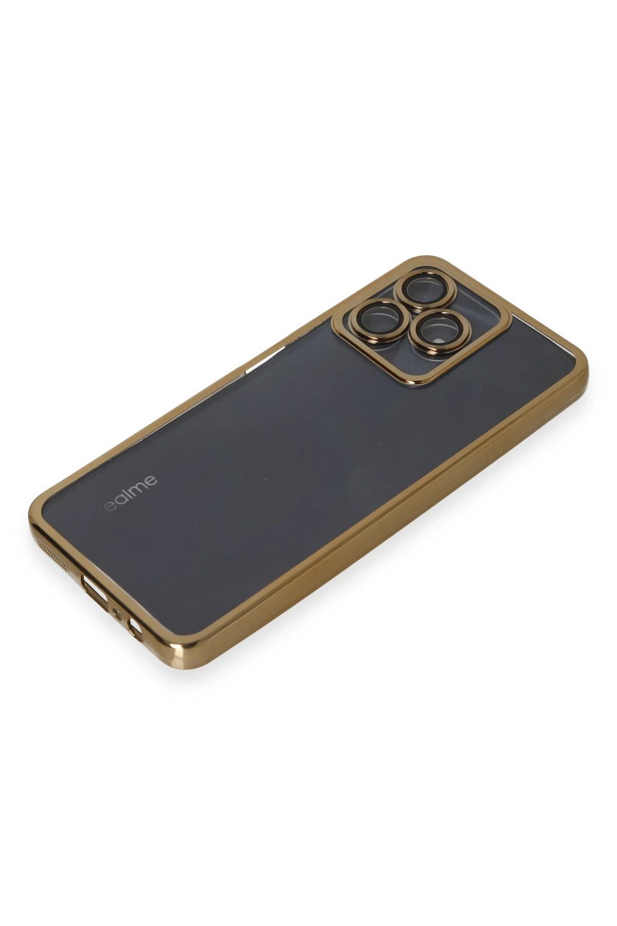 NewFace Realme C53 Kılıf Lensli Silikon - Gold SVLRS