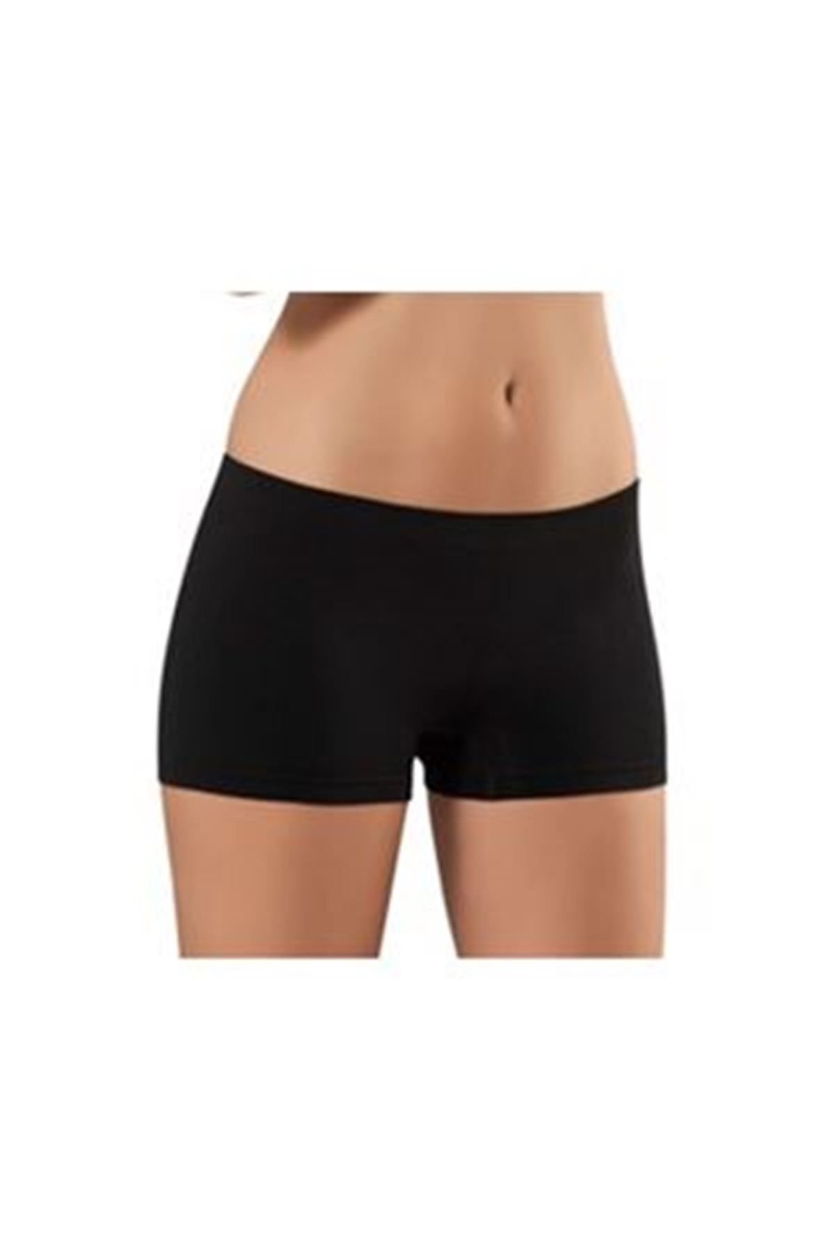 Shop58 Siyah Dikişsiz Kadın Boxer Korse - 700