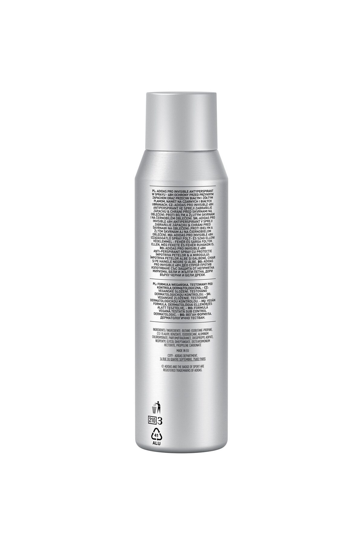 adidas-Deodorant spray antiperspirant Adidas Male Pro Invisible 5
