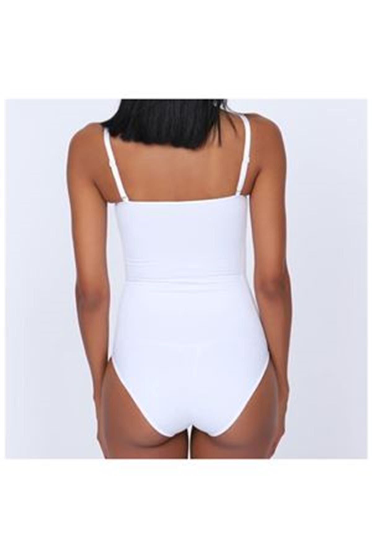 Shop58 Beyaz Kancalı Dikişsiz Korse - 755