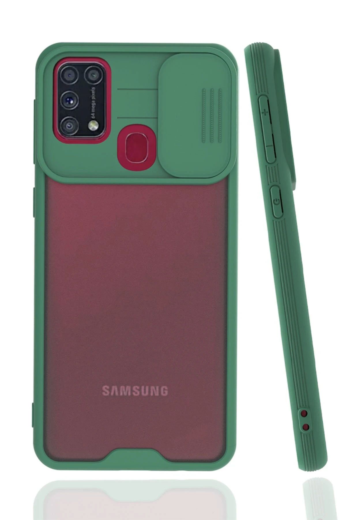 NewFace Samsung Galaxy M31 Kılıf Platin Kamera Koruma Silikon - Yeşil ZRNET