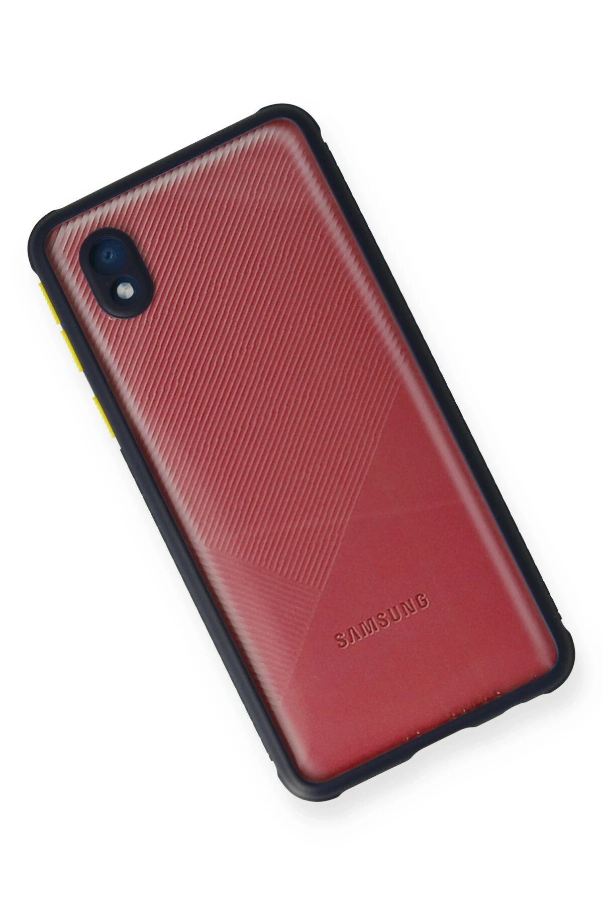 NewFace Samsung Galaxy A01 Core Kılıf Miami Şeffaf Silikon - Lacivert NRMSA