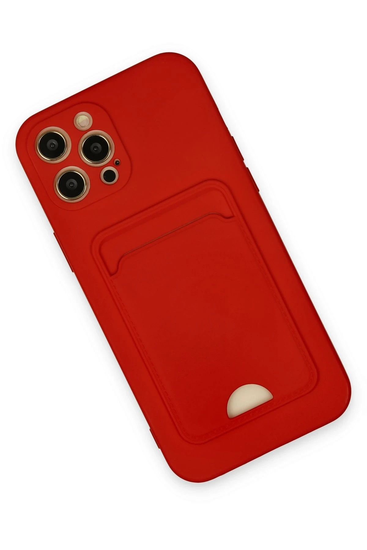 NewFace iPhone 12 Pro Max Kılıf Kelvin Kartvizitli Silikon - Kırmızı SVLRS