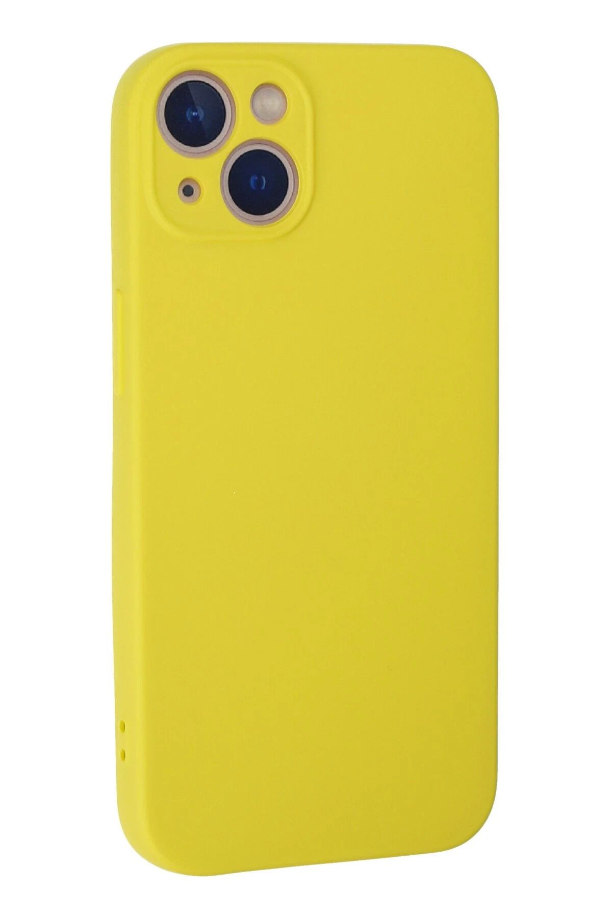 NewFace iPhone 13 Mini Kılıf Nano içi Kadife Silikon - Sarı WLZOR