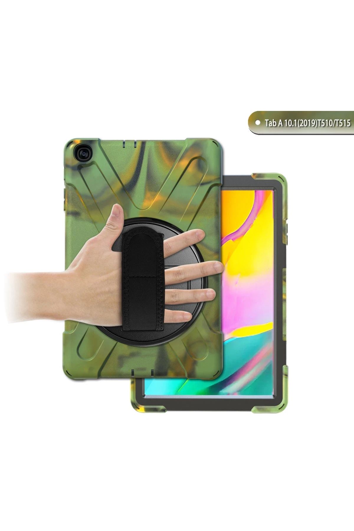 NewFace Samsung Galaxy T510 Tab A 10.1 Kılıf Amazing Tablet Kapak - Kamuflaj WLZOR