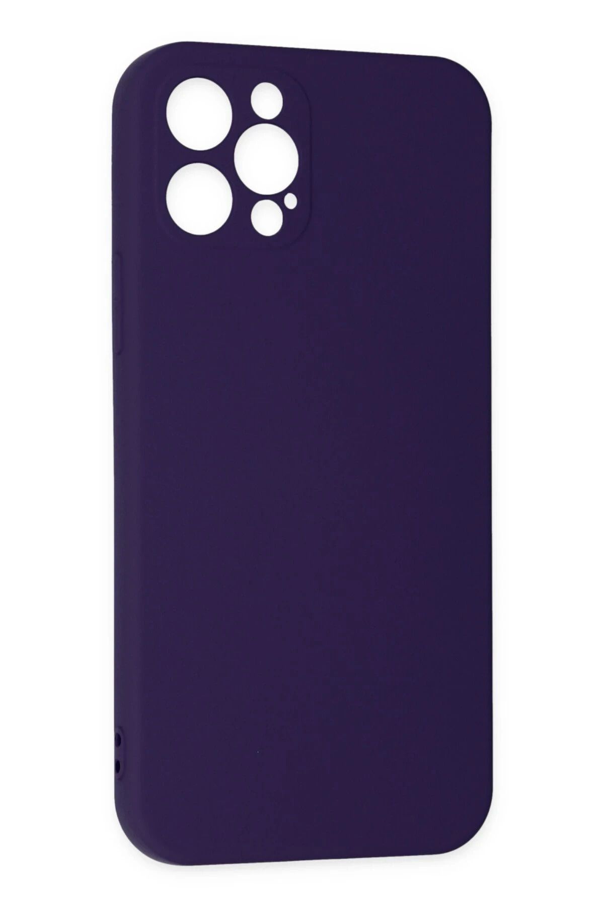NewFace iPhone 12 Pro Max Uyumlu  Kılıf Nano içi Kadife Silikon - Mor SVLRS