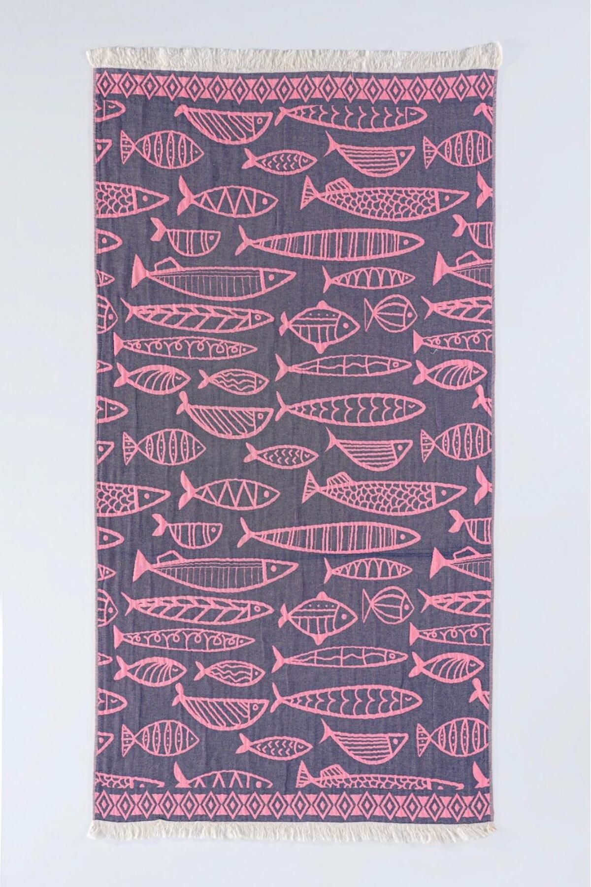 Home Etnik balık 3 kat jakarlı cotton peştamal