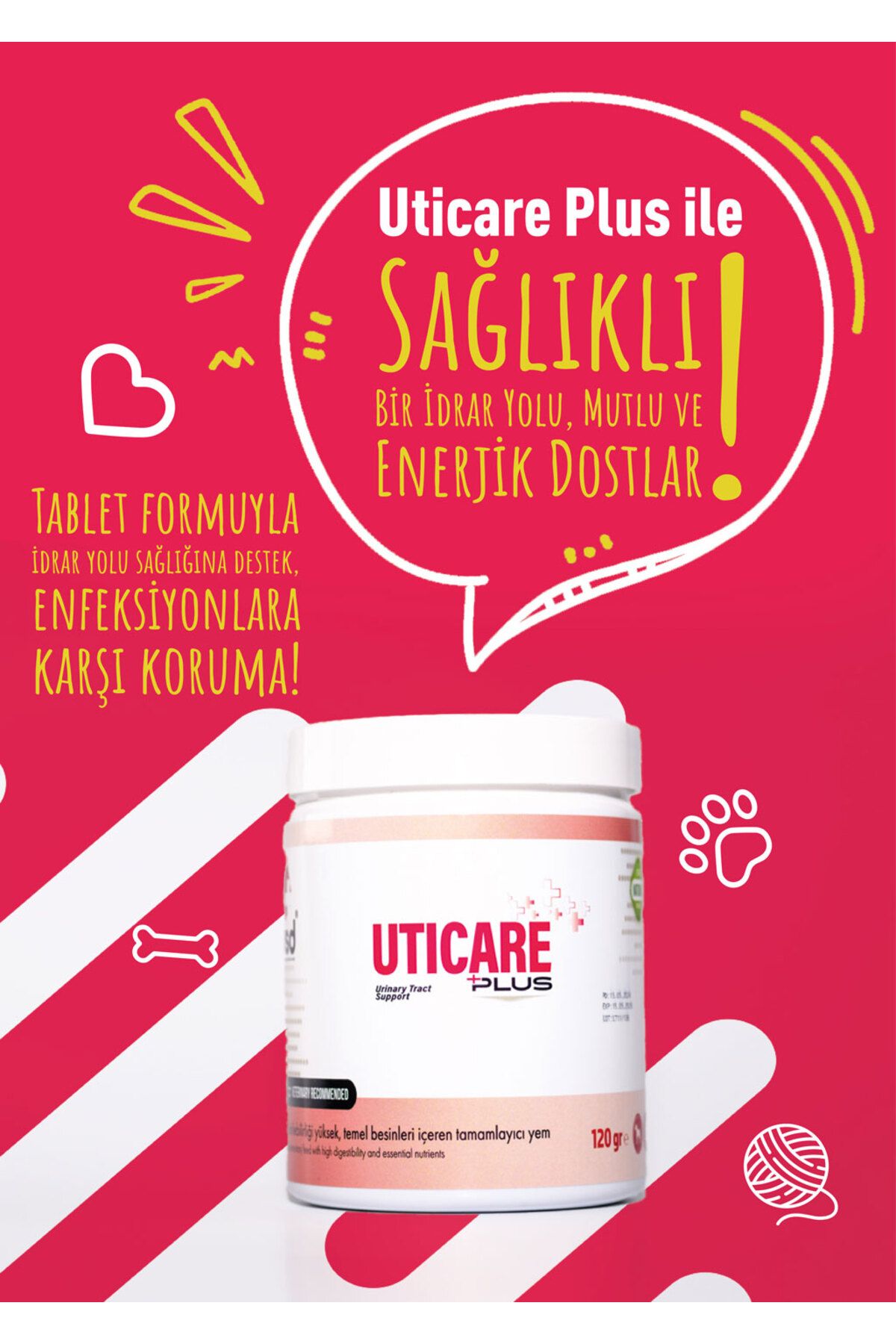 vsd UTICARE PLUS 120g Chew Tablet Kediler için İdrar Yolu Sağlığı Desteği