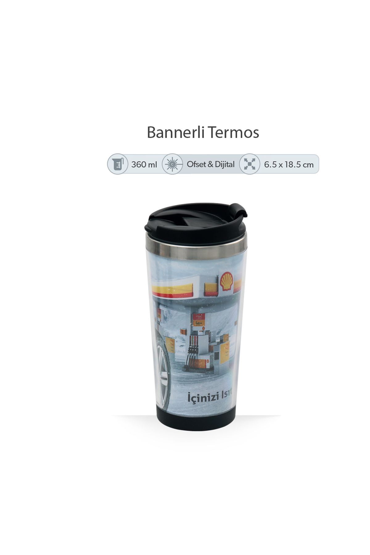 Gen Promosyon Resimli Paslanmaz Çelik Termos (360 ml)