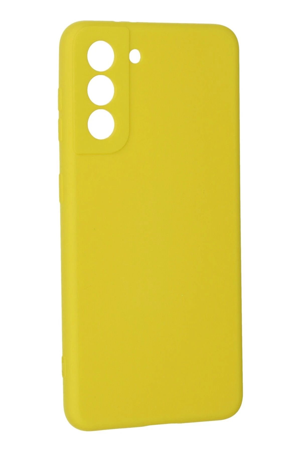 NewFace Galaxy S21 Uyumlu Kılıf Nano içi Kadife Silikon - Sarı SVLRS