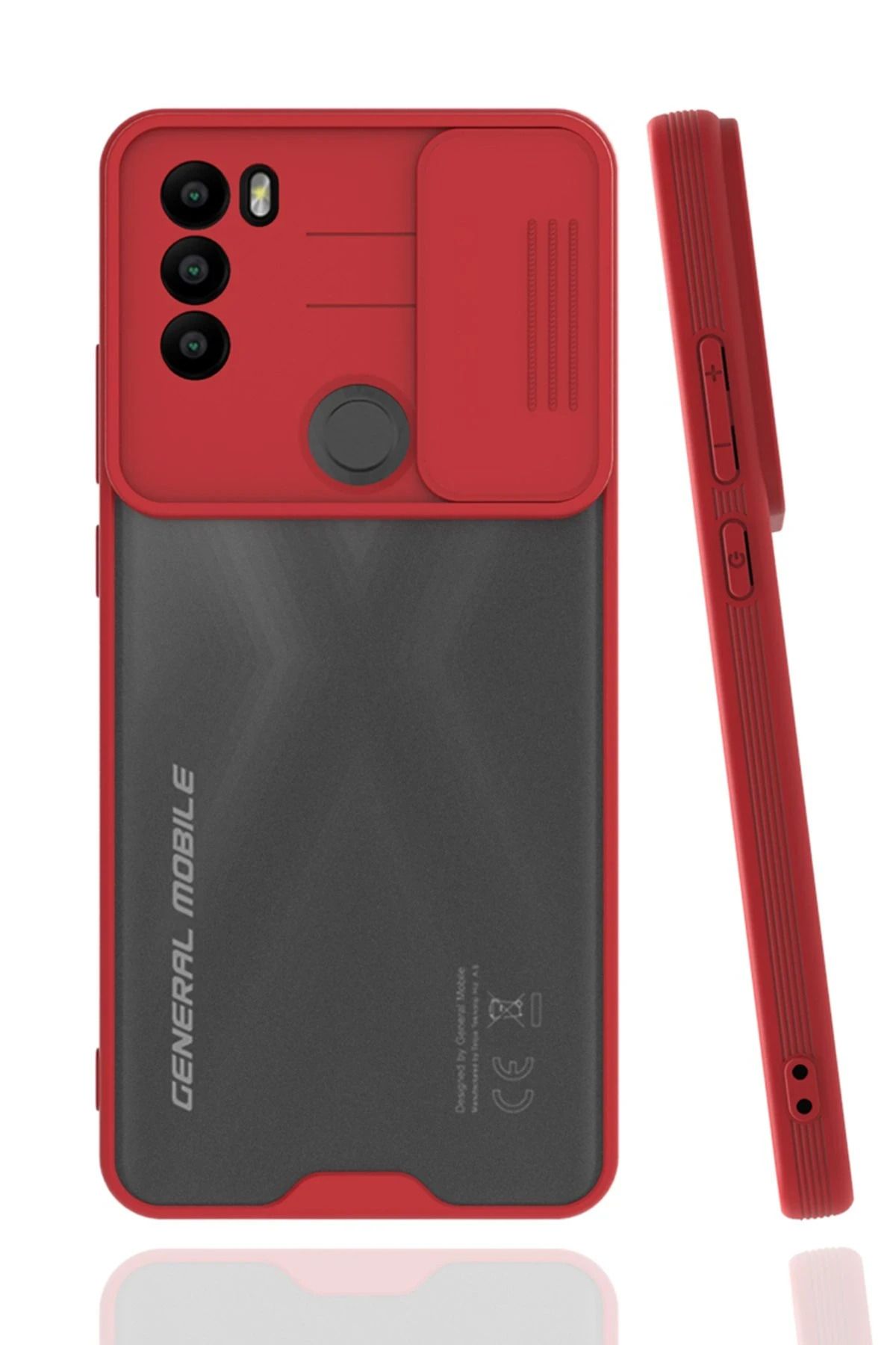 NewFace General Mobile GM 21 Plus Kılıf Platin Kamera Koruma Silikon - Kırmızı SVLRS