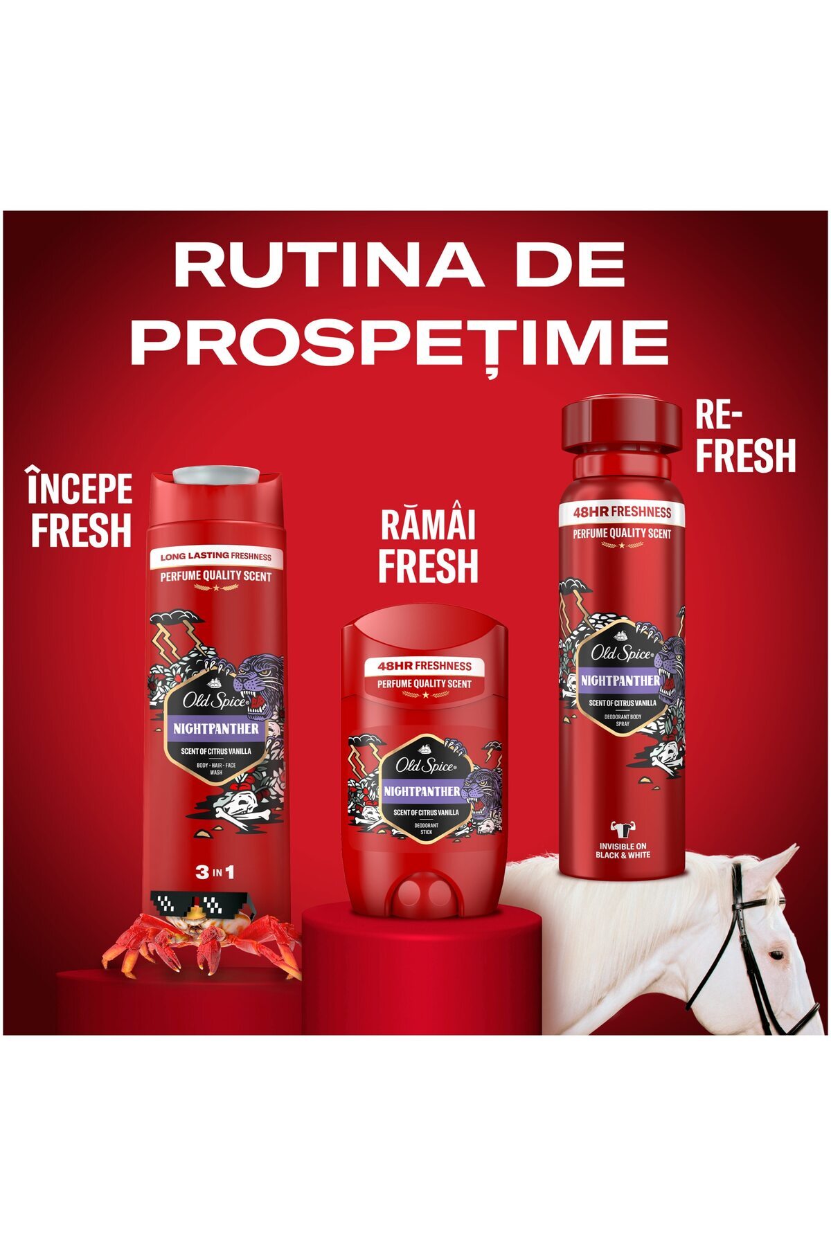 Old Spice-Gel de dus si sampon 3 in 1 Old Spice Nightpanther pentru corp 7