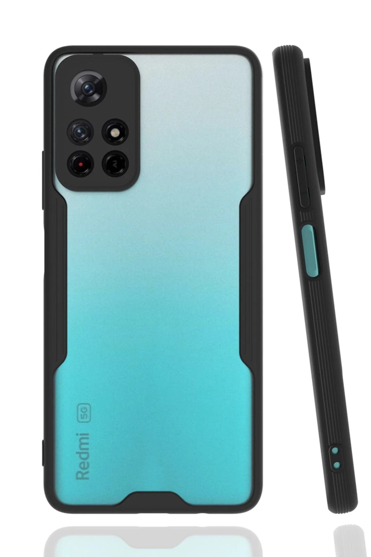 NewFace Xiaomi Redmi Note 11T Kılıf Platin Silikon - Siyah NRMSA