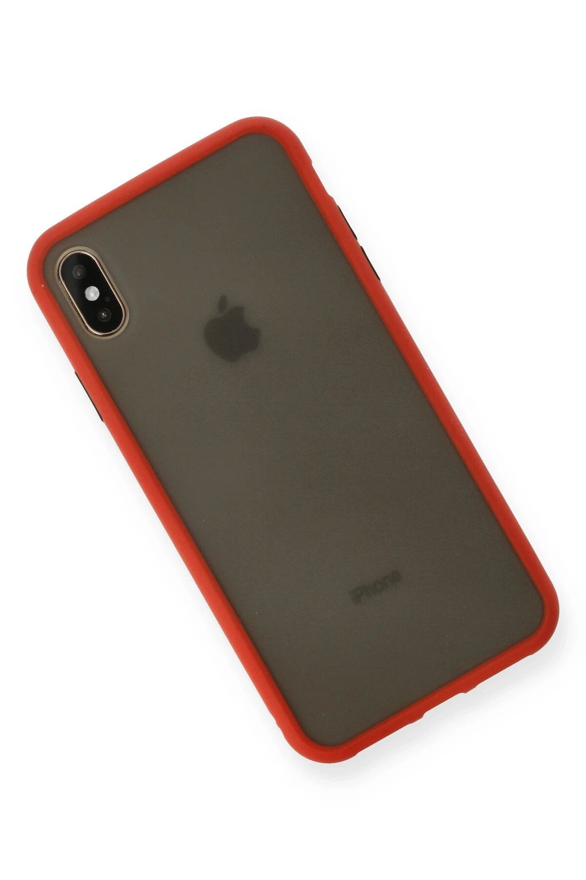 NewFace iPhone XS Max Kılıf Montreal Silikon Kapak - Kırmızı NRMSA
