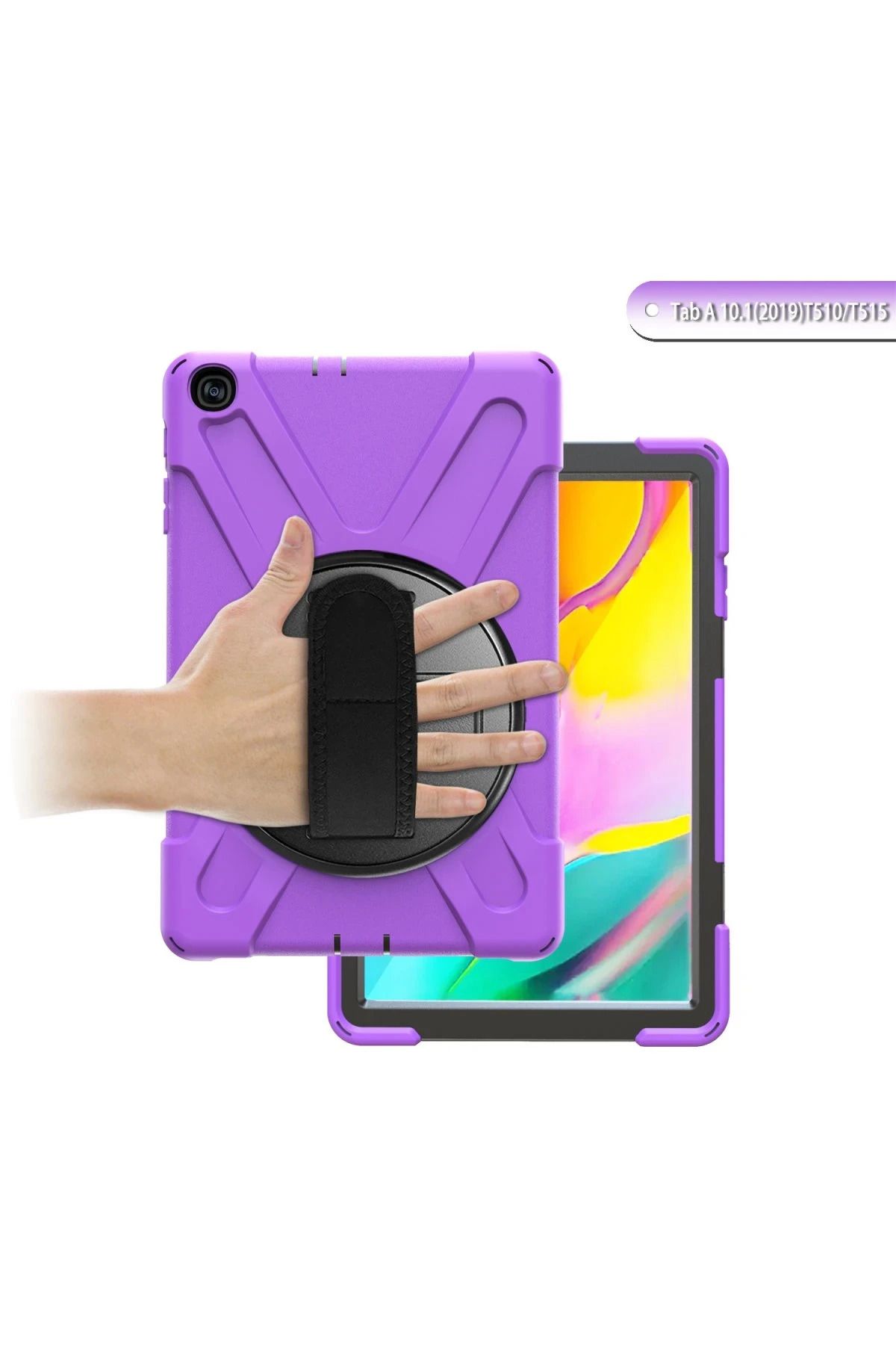 NewFace Samsung Galaxy T510 Tab A 10.1 Kılıf Amazing Tablet Kapak - Mor SVLRS