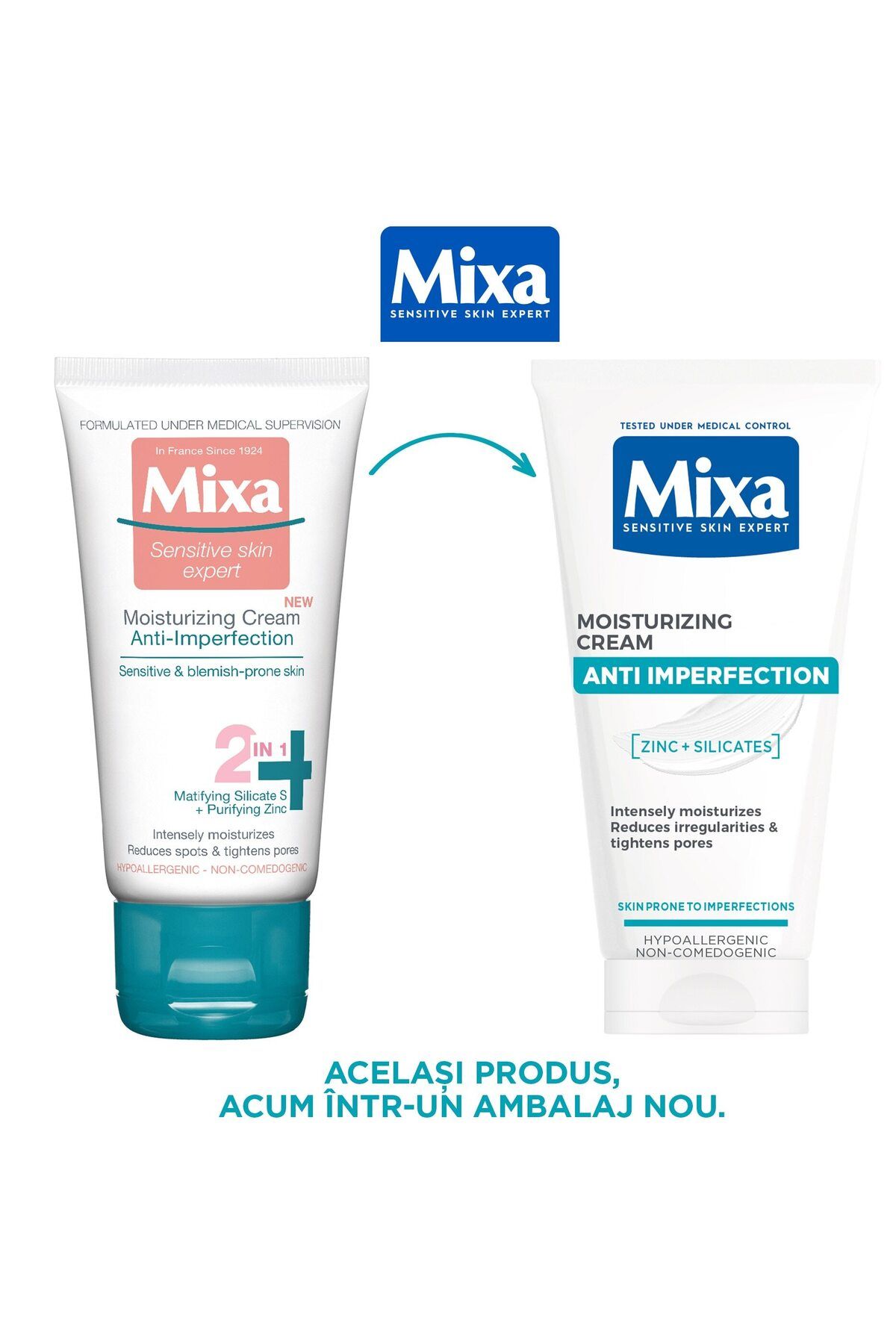 MİXA-Crema hidratanta 2 in 1 Mixa anti-imperfectiuni 2