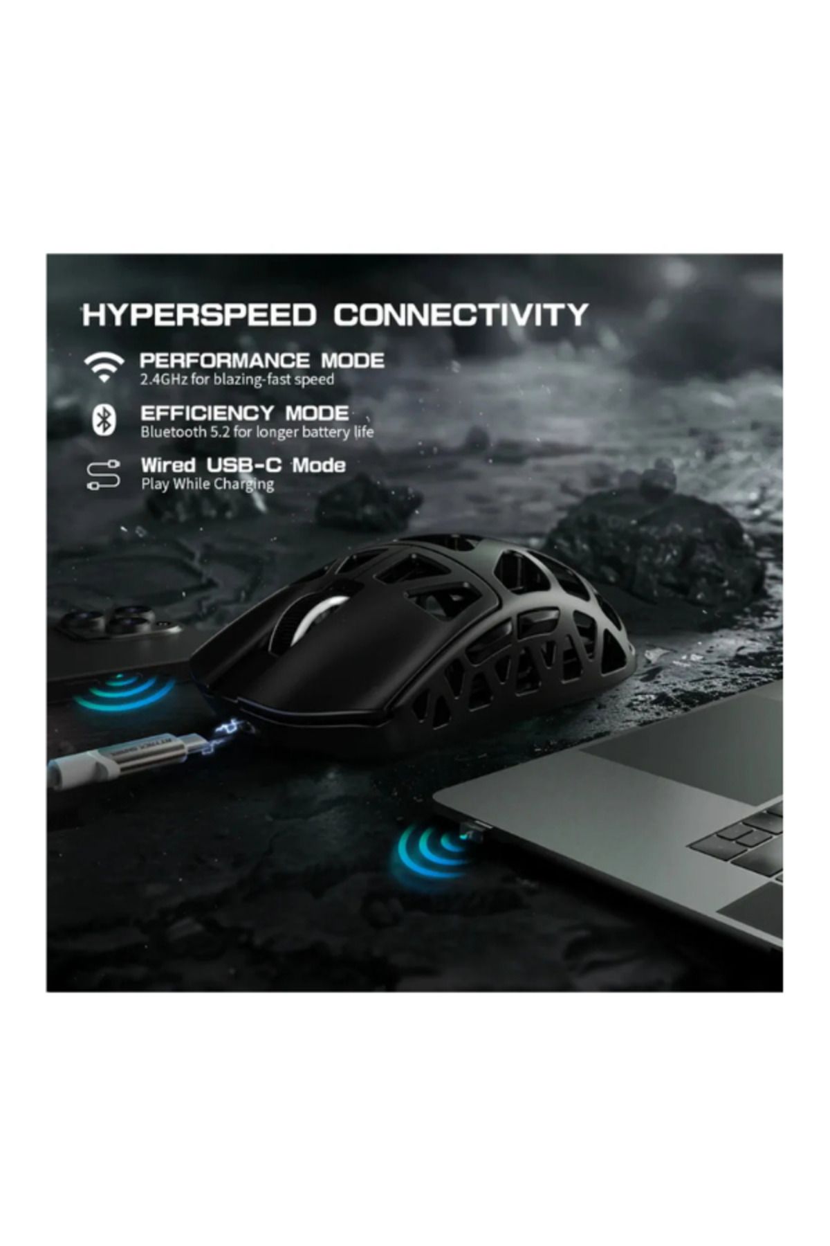 Attack Shark R3 Magnezyum Alaşımlı APP Uygulamalı 8Khz Ultra Hız Tepki 26.000DPI Gaming Oyuncu Mouse - 7