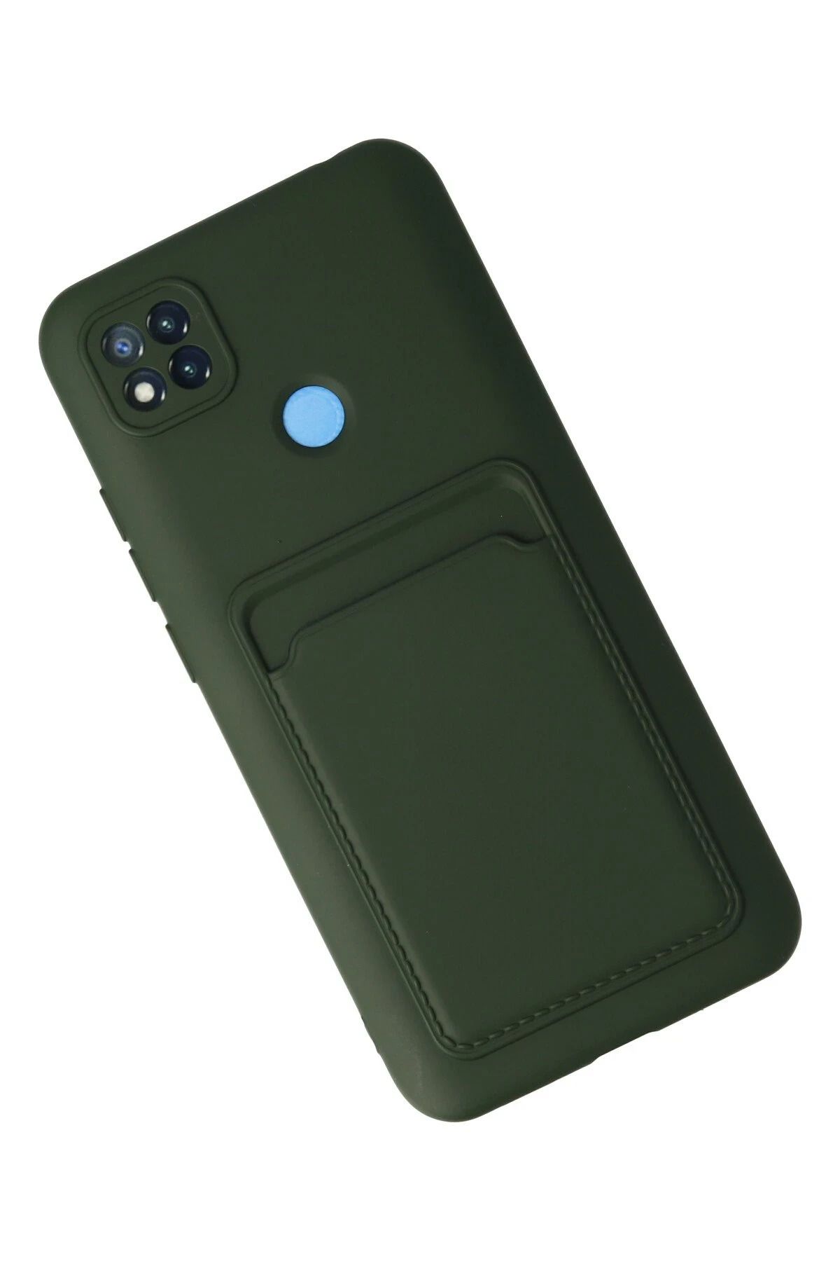 NewFace Xiaomi Redmi 9C Kılıf Kelvin Kartvizitli Silikon - Koyu Yeşil NRMSA