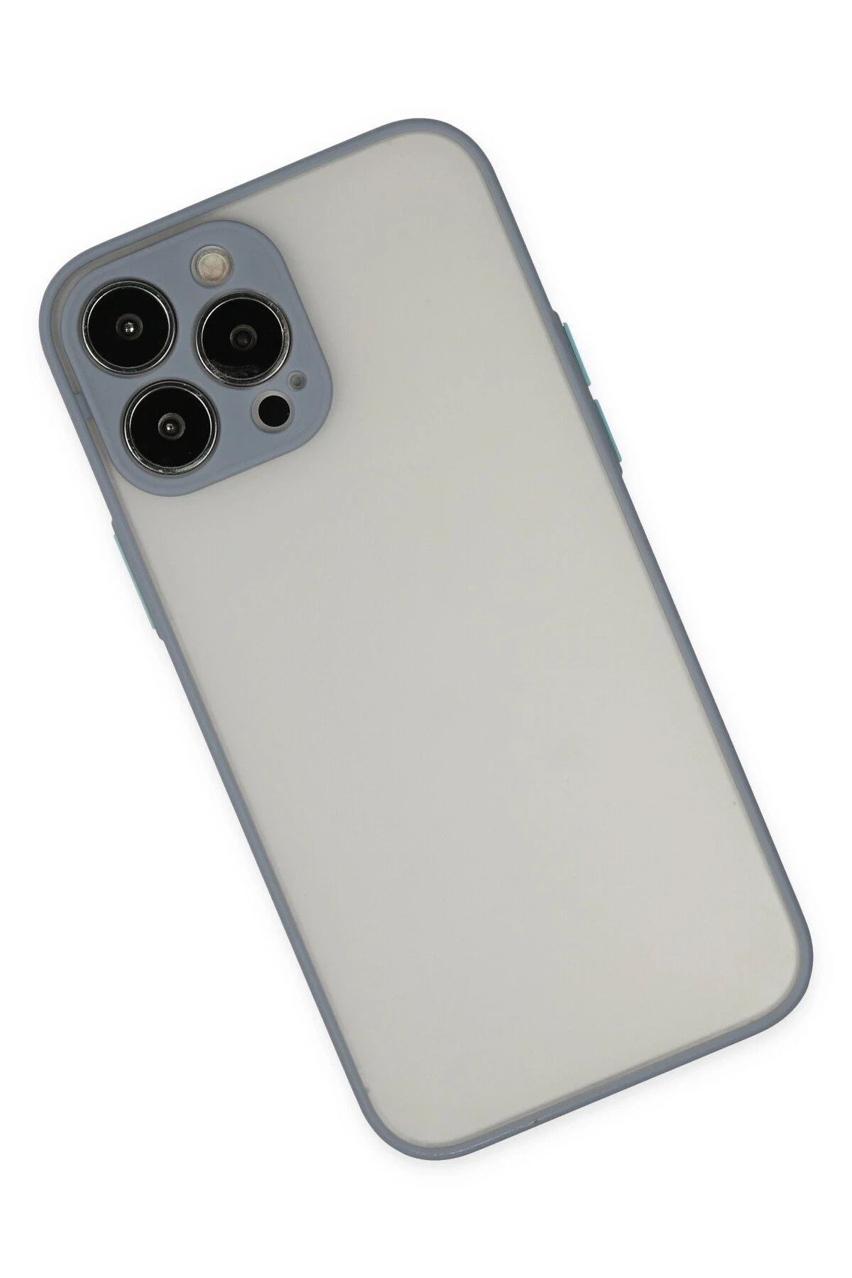 NewFace iPhone 15 Pro Max Kılıf Montreal Silikon Kapak - Gri GLSTD