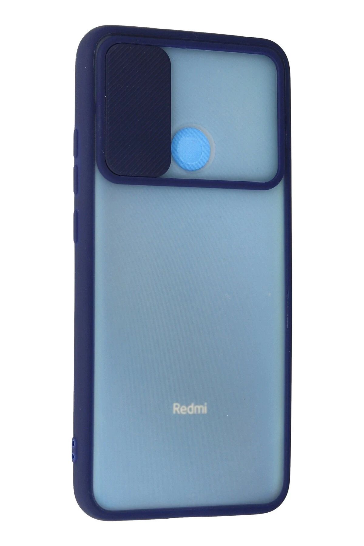 NewFace Xiaomi Redmi 9C Kılıf Palm Buzlu Kamera Sürgülü Silikon - Lacivert GLSTD