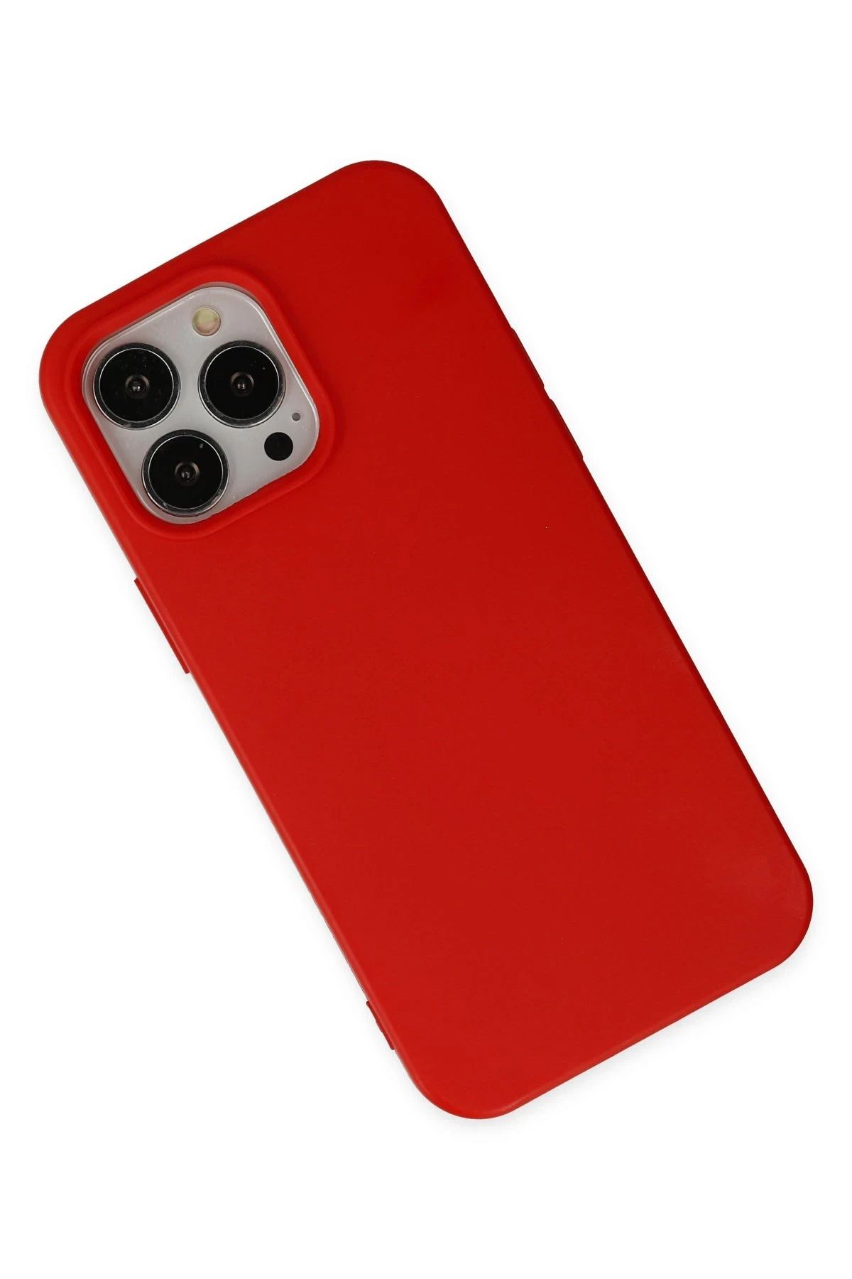 NewFace iPhone 14 Pro Max Uyumlu  Kılıf Nano içi Kadife Silikon - Kırmızı WLZOR