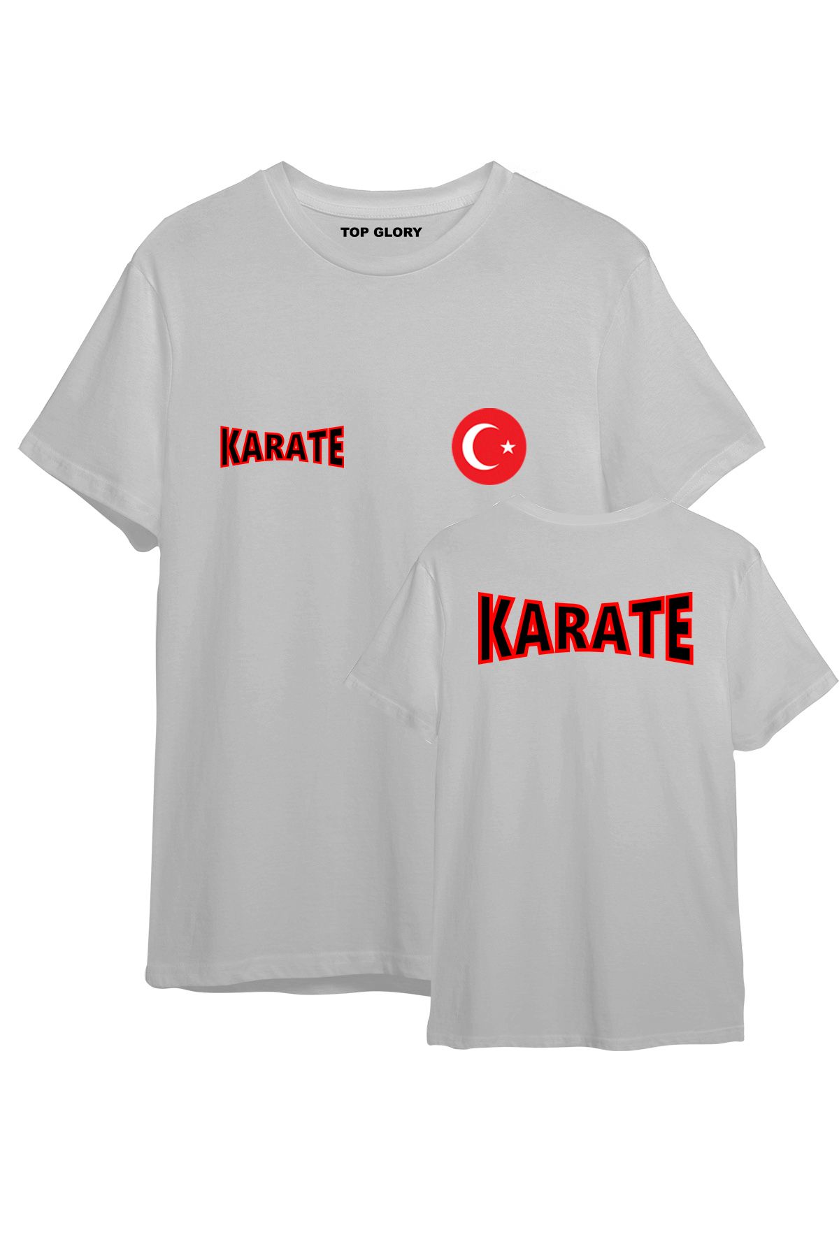 TOP GLORY Karate Baskılı Spor T-Shirt Sporcu Tişörtü