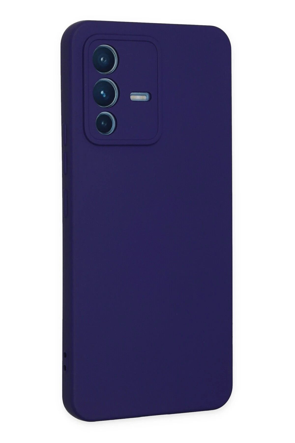 NewFace Vivo V23 5G Uyumlu Kılıf Nano içi Kadife Silikon - Mor SVLRS