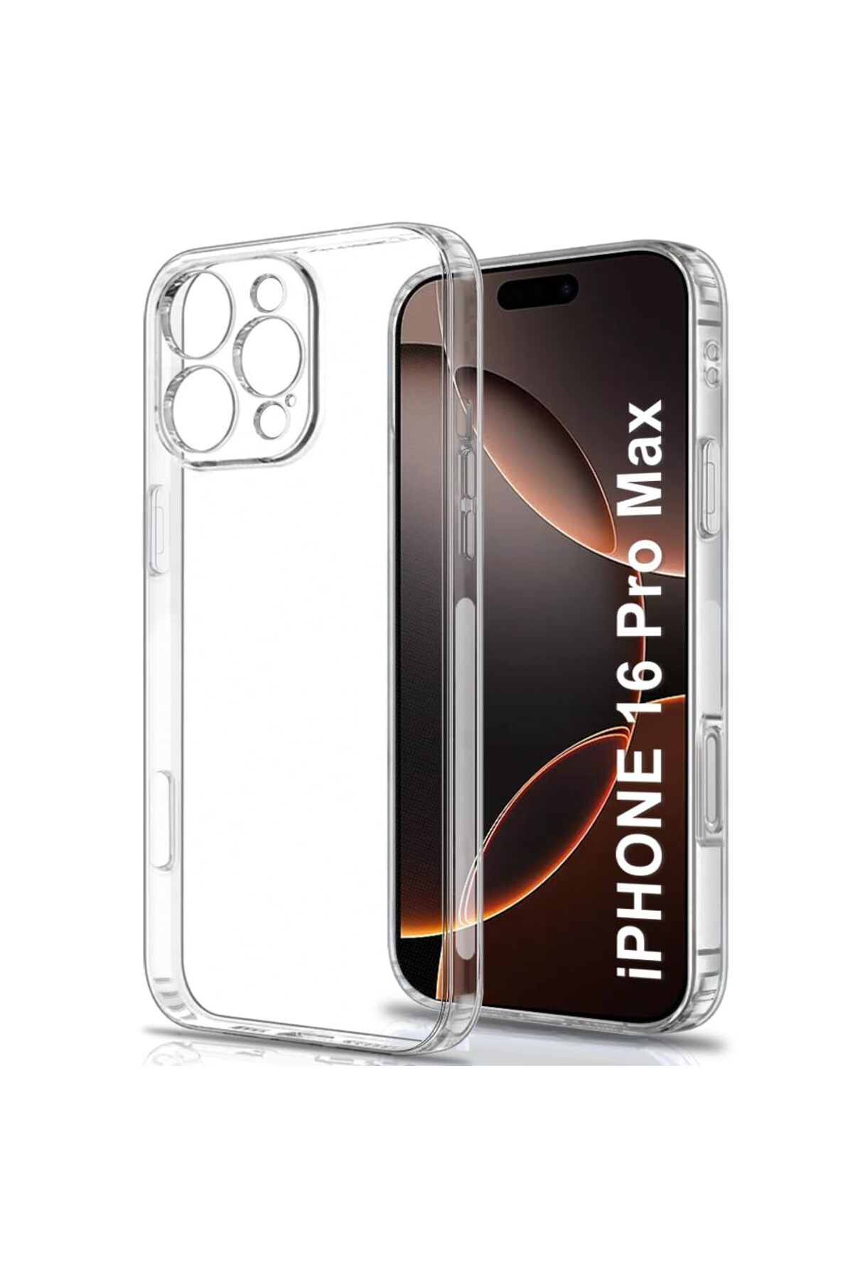Coolacs Apple iPhone 16 Pro Max ile Uyumlu Kılıf Şeffaf Esnek Silikon Telefon Kılıfı Kapak