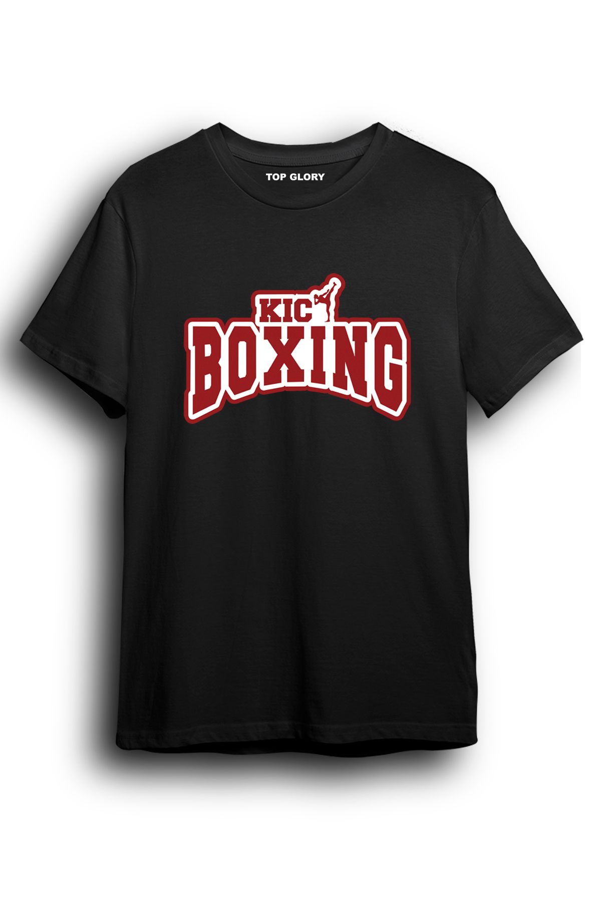 TOP GLORY Kick Boks Baskılı Spor T-Shirt Sporcu Tişörtü