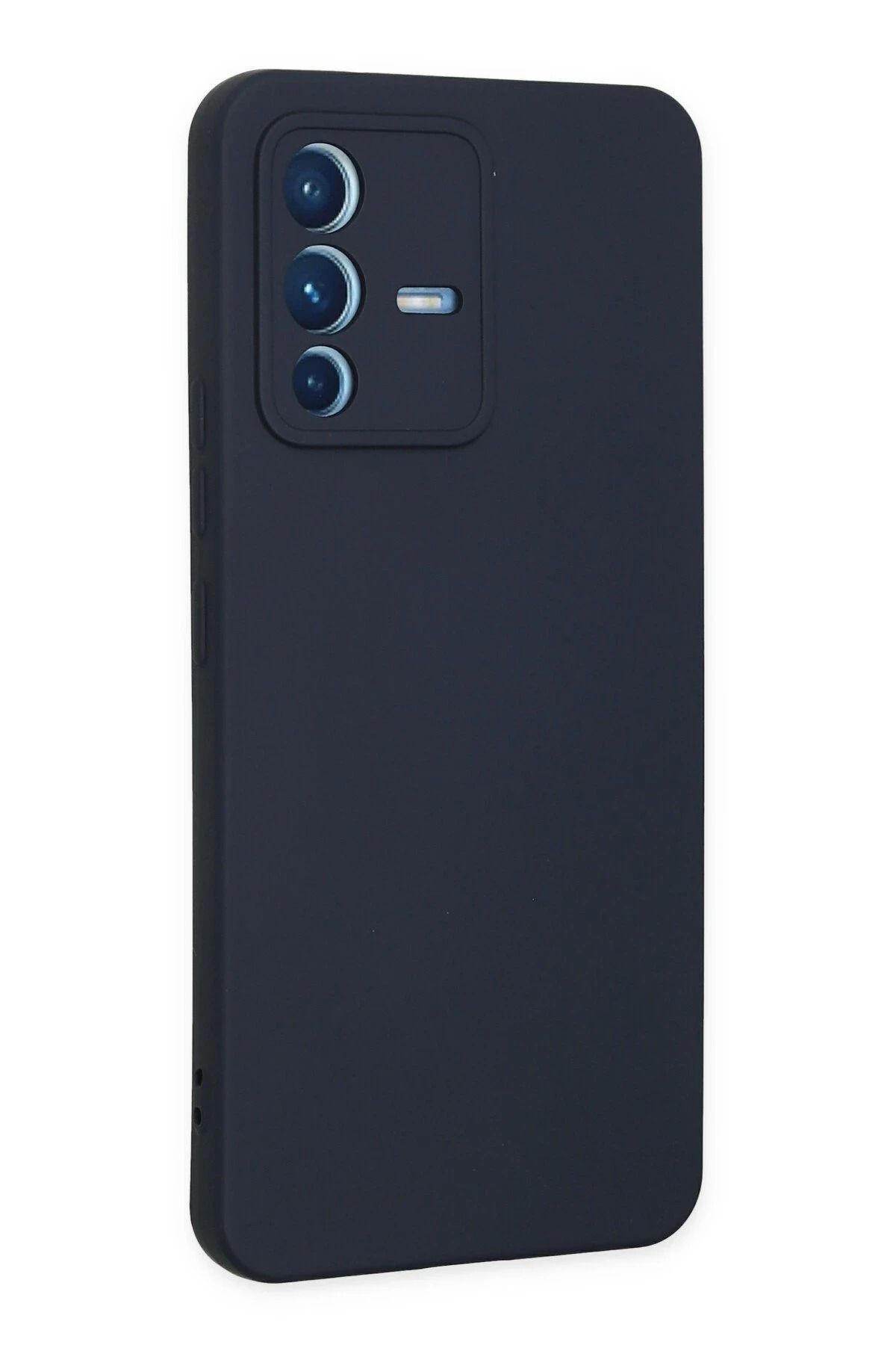 NewFace Vivo V23 5G Kılıf Uyumlu Nano içi Kadife Silikon - Lacivert SVLRS