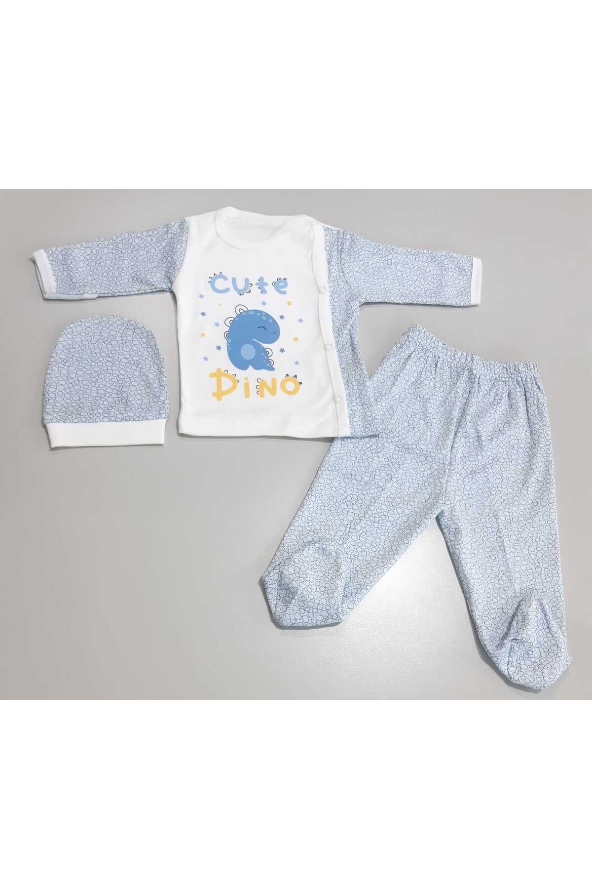 Sönmez Baby CUTE DİNO ÜÇ PARÇA ZIBIN BEBE ÜÇLÜ BEBE TAKIM
