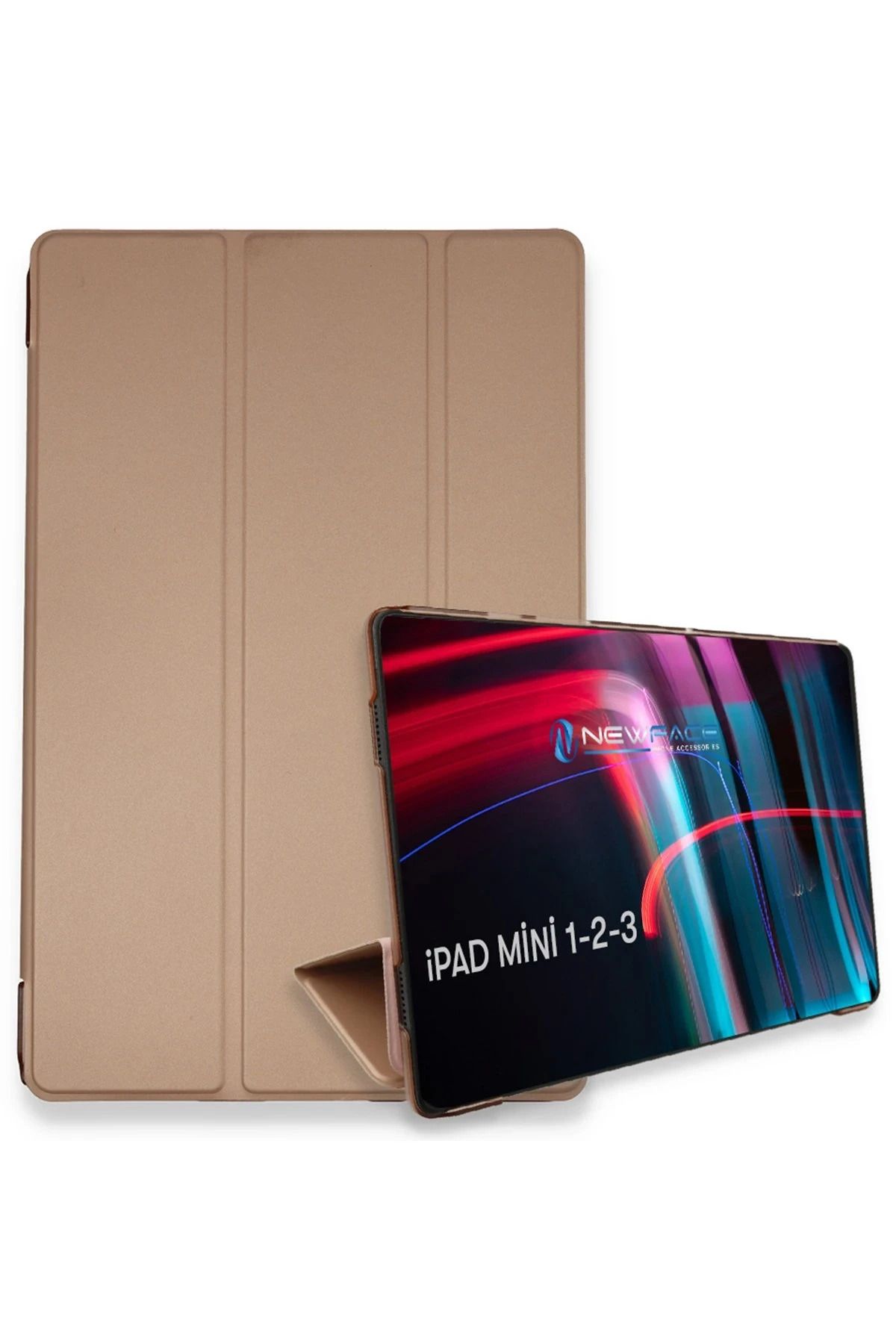 NewFace iPad Mini 3 Kılıf Tablet Smart Kılıf - Rose Gold GLSTD
