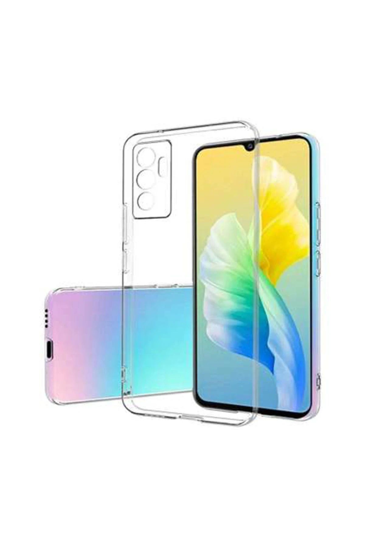 NewFace Vivo V23 5G Kılıf Lüx Şeffaf Silikon GLSTD