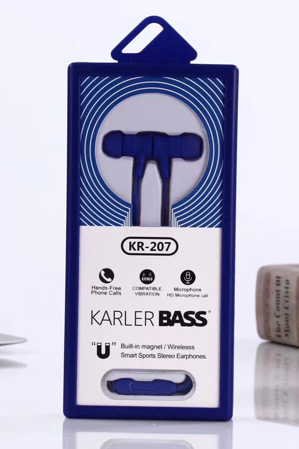 Karler Bass KR-207 Mıknatıslı Kablolu Kulaklık - Lacivert NRMSA
