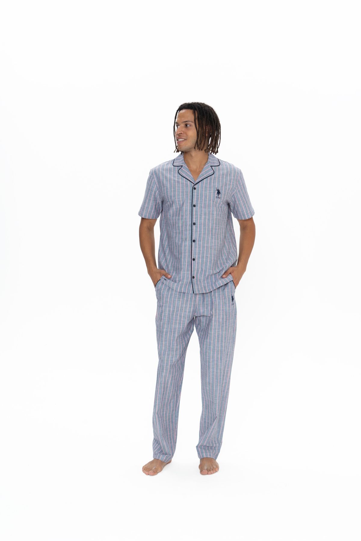 U.S. Polo Assn. U.S. Polo Assn. U.S. POLO ASSN %100 PAMUK Yazlık Pijama Takımı BNNTO.1.8.M.R.K.T.9.1.N.G.3.K.A.B
