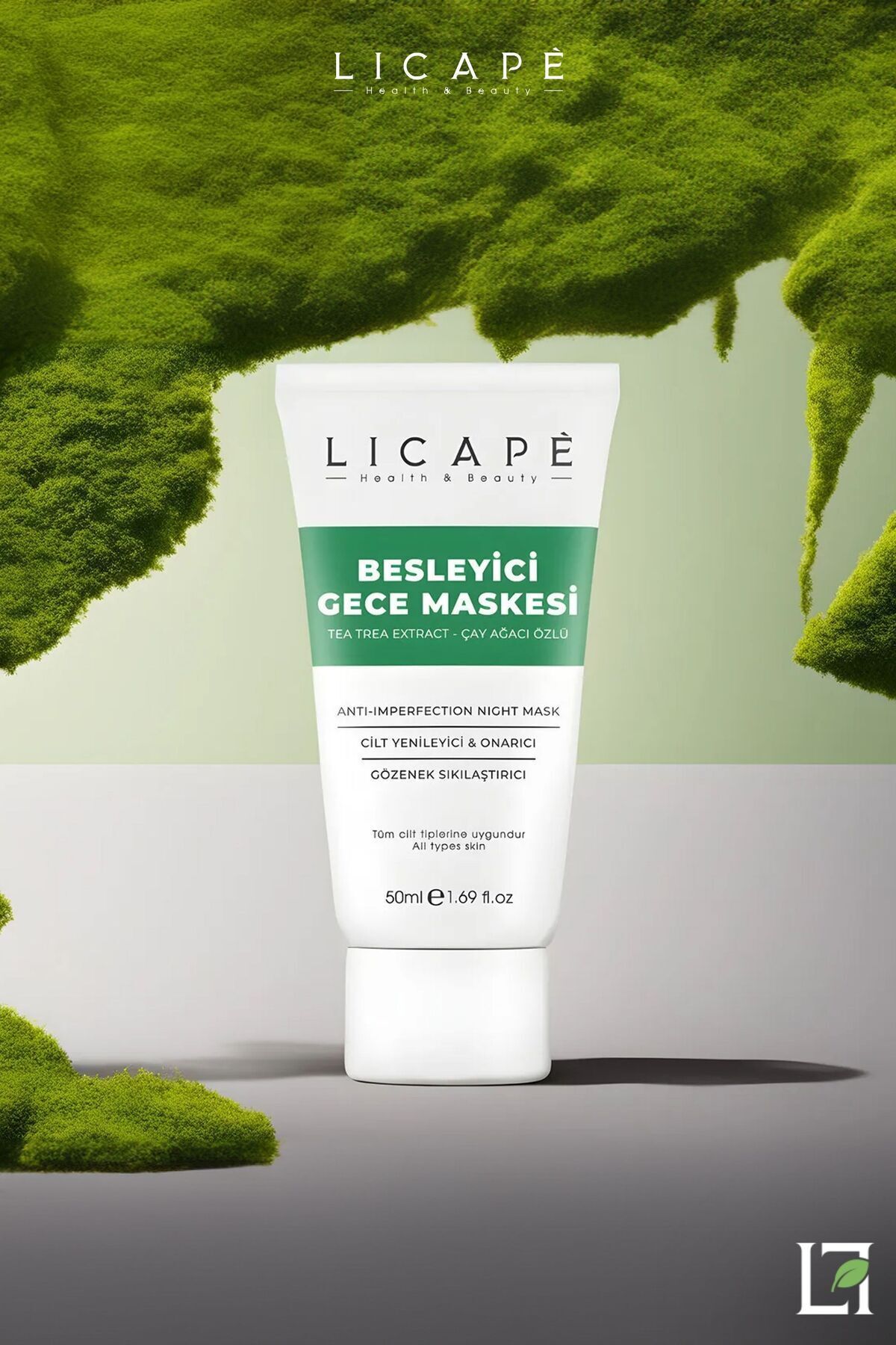 ماسک صورت شبانه تغذیه عصاره درخت چای 50 میل Licape