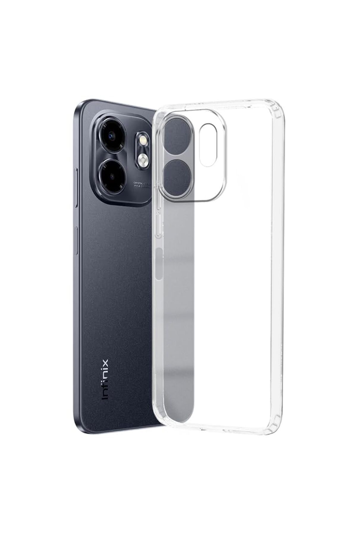 Coolacs Infinix Smart 9 ile Uyumlu Kılıf Şeffaf Kamera Korumalı Esnek Silikon Telefon Kılıfı Kapak