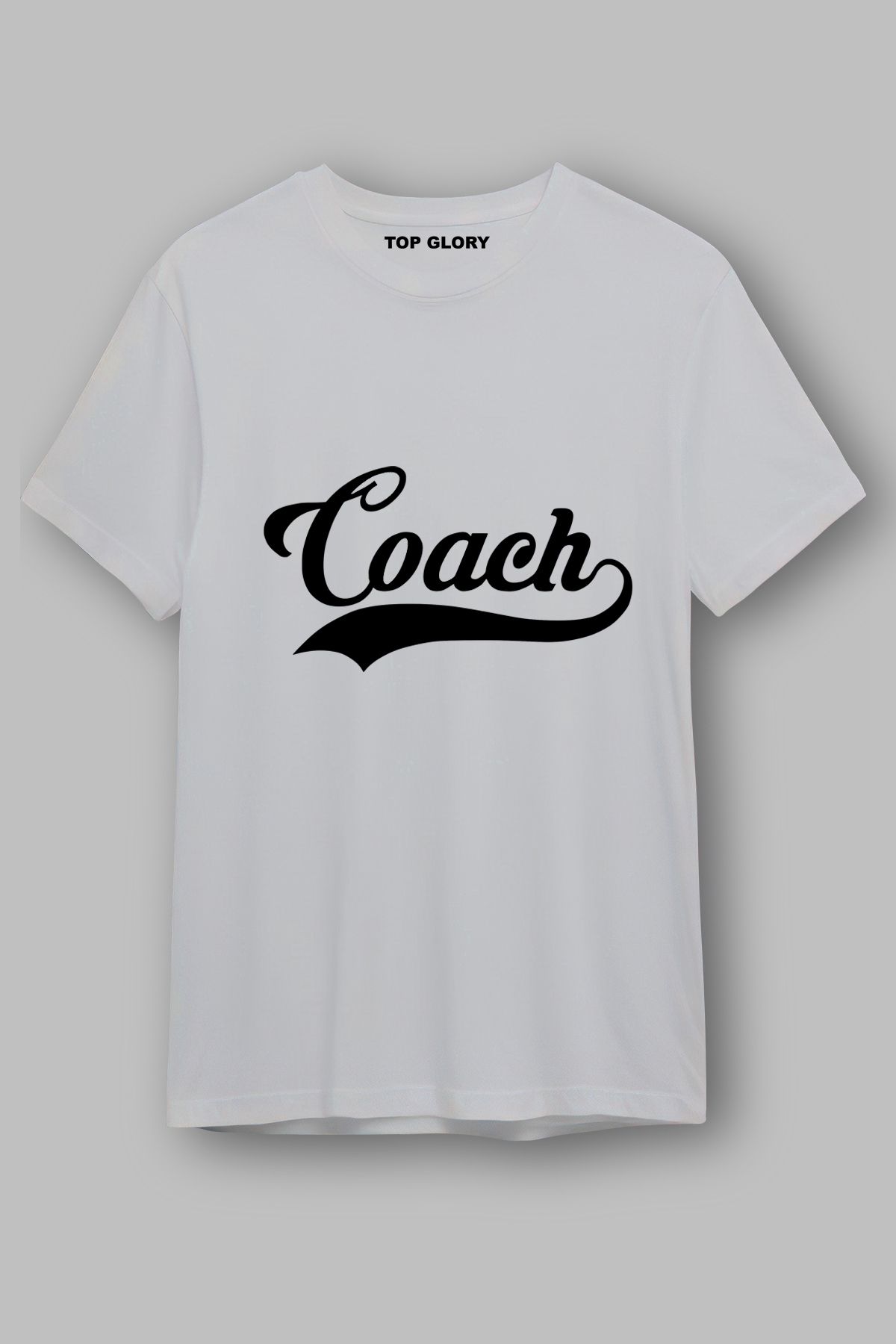 TOP GLORY Coach Baskılı Spor T-Shirt Sporcu Tişörtü