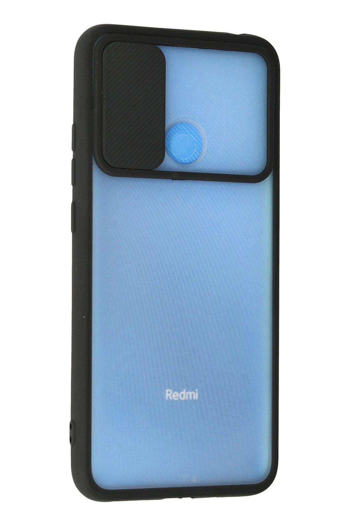 NewFace Xiaomi Redmi 9C Kılıf Palm Buzlu Kamera Sürgülü Silikon - Siyah GLSTD
