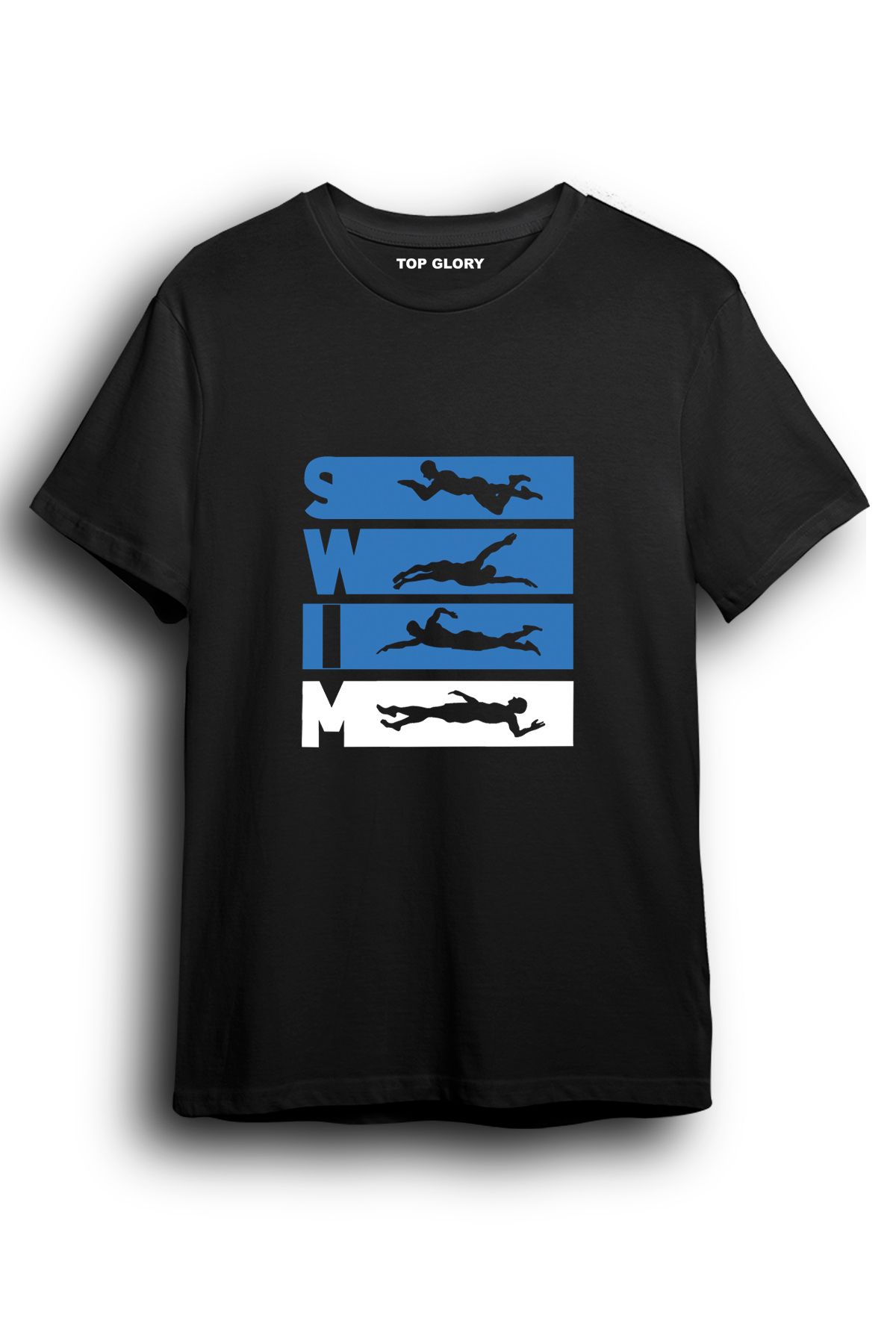 TOP GLORY Swim Yüzme Baskılı Spor T-Shirt Sporcu Tişörtü