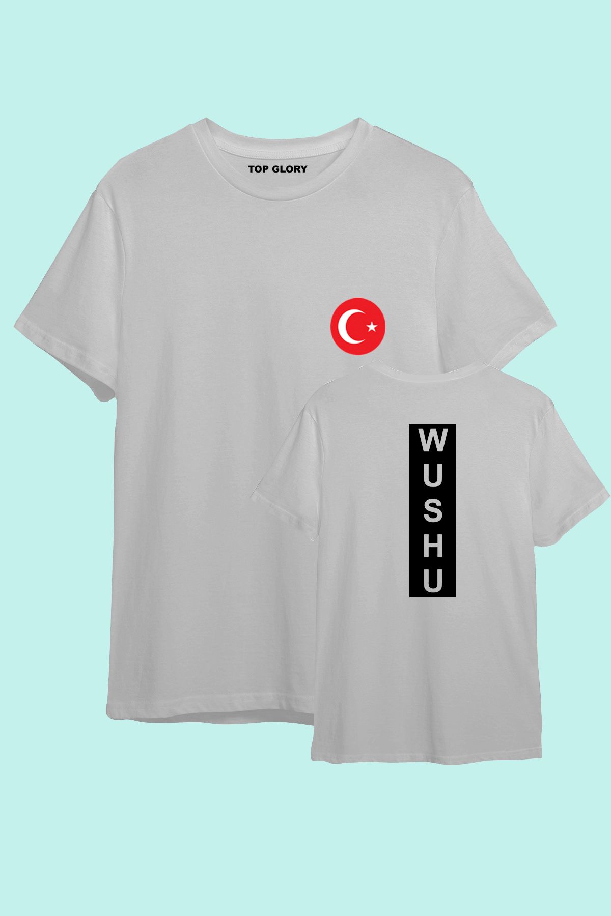 TOP GLORY Wushu Milli Takım Baskılı Spor T-Shirt Sporcu Tişörtü