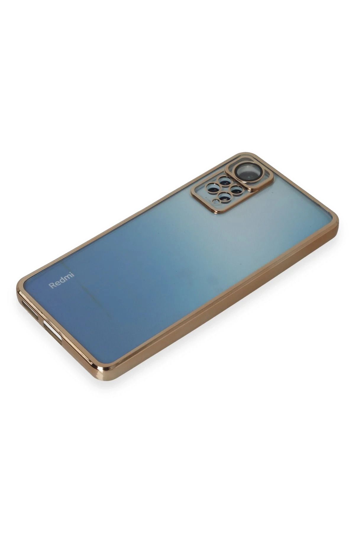 NewFace Xiaomi Redmi Note 11 Pro Kılıf Lensli Silikon - Gold GLSTD