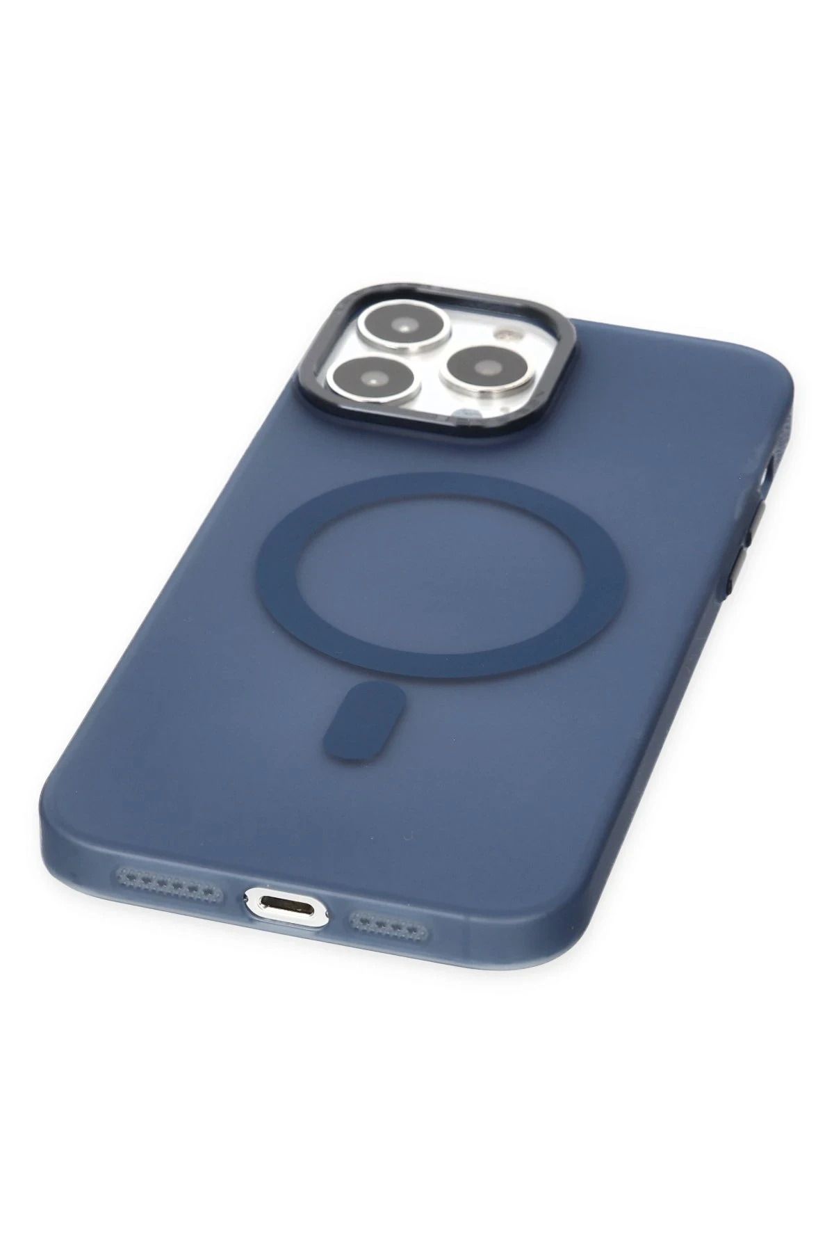 NewFace iPhone 14 Pro Kılıf Lodos Magneticsafe Mat Kapak - Mavi GLSTD