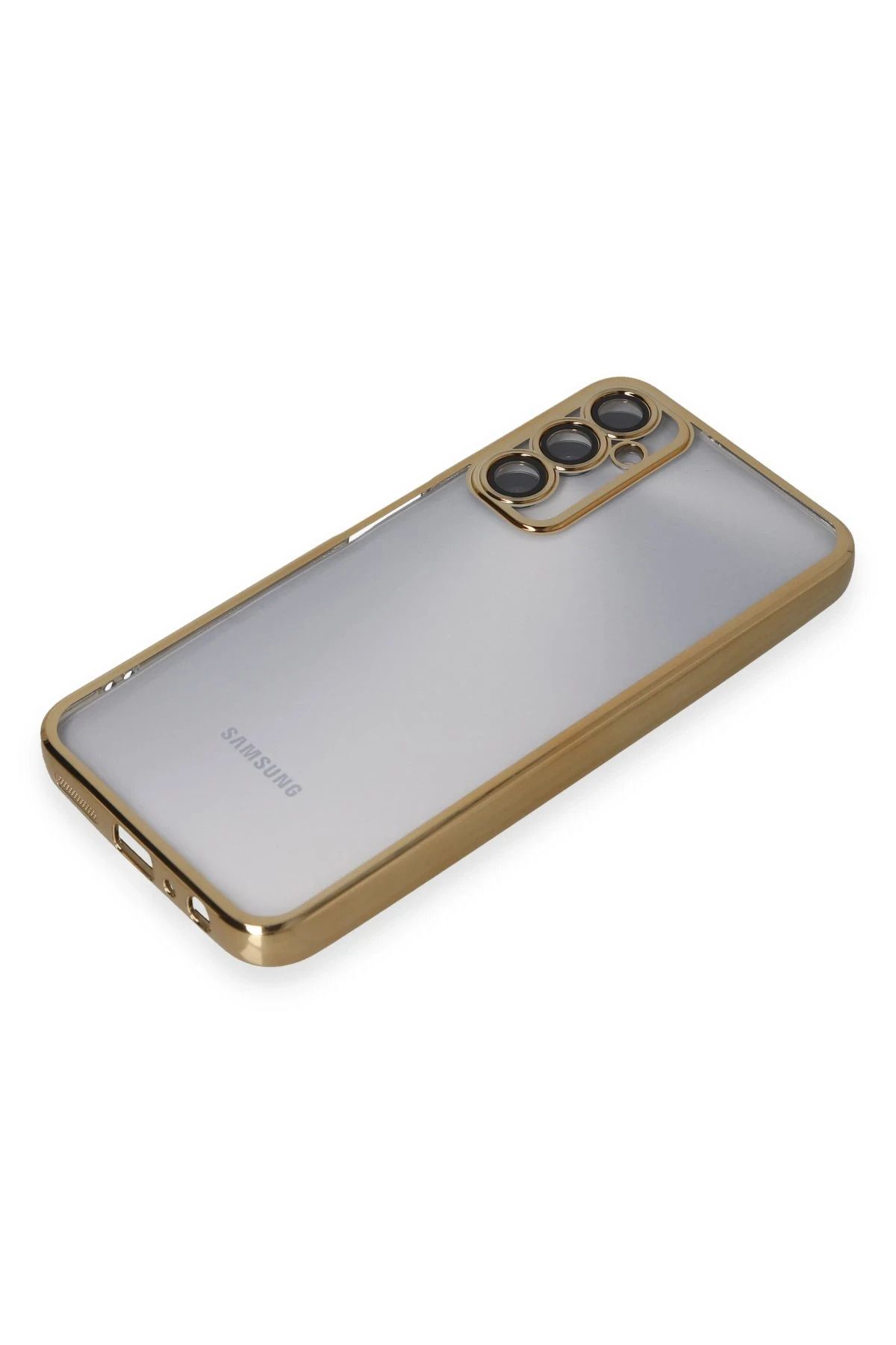 NewFace Samsung Galaxy A05S Kılıf Lensli Silikon - Gold NRMSA