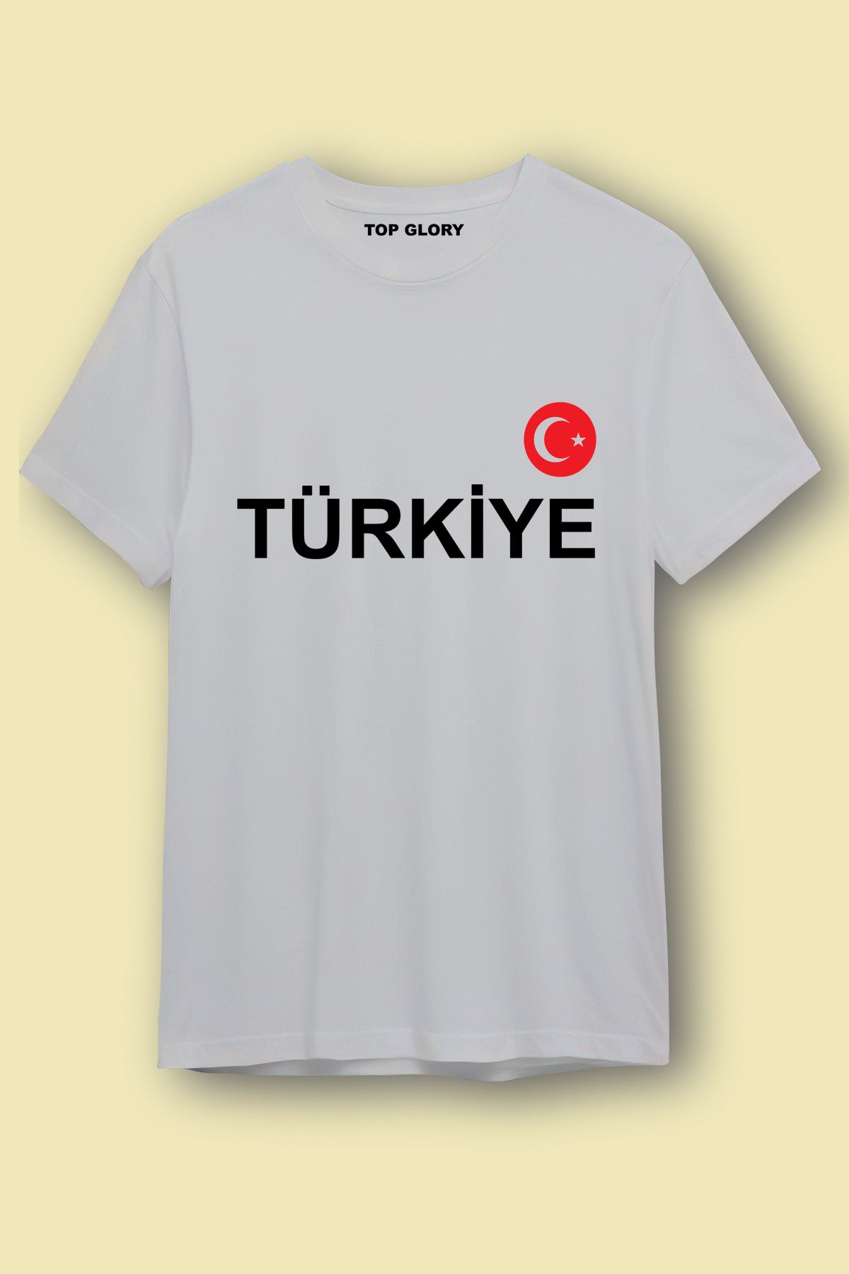 TOP GLORY Türkiye Milli Takım Baskılı Spor T-Shirt Sporcu Tişörtü