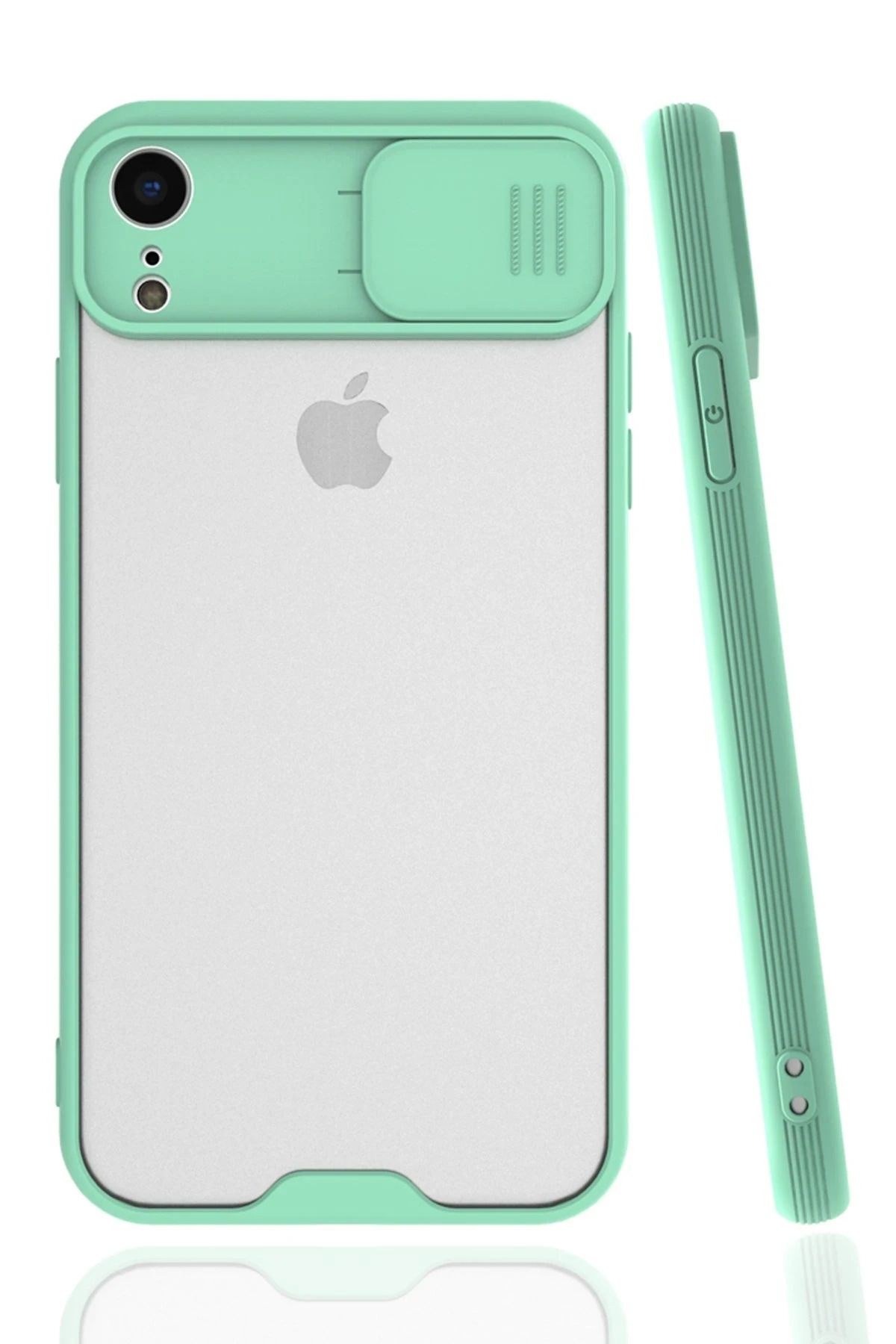NewFace iPhone XR Kılıf Platin Kamera Koruma Silikon - Açık Yeşil GLSTD