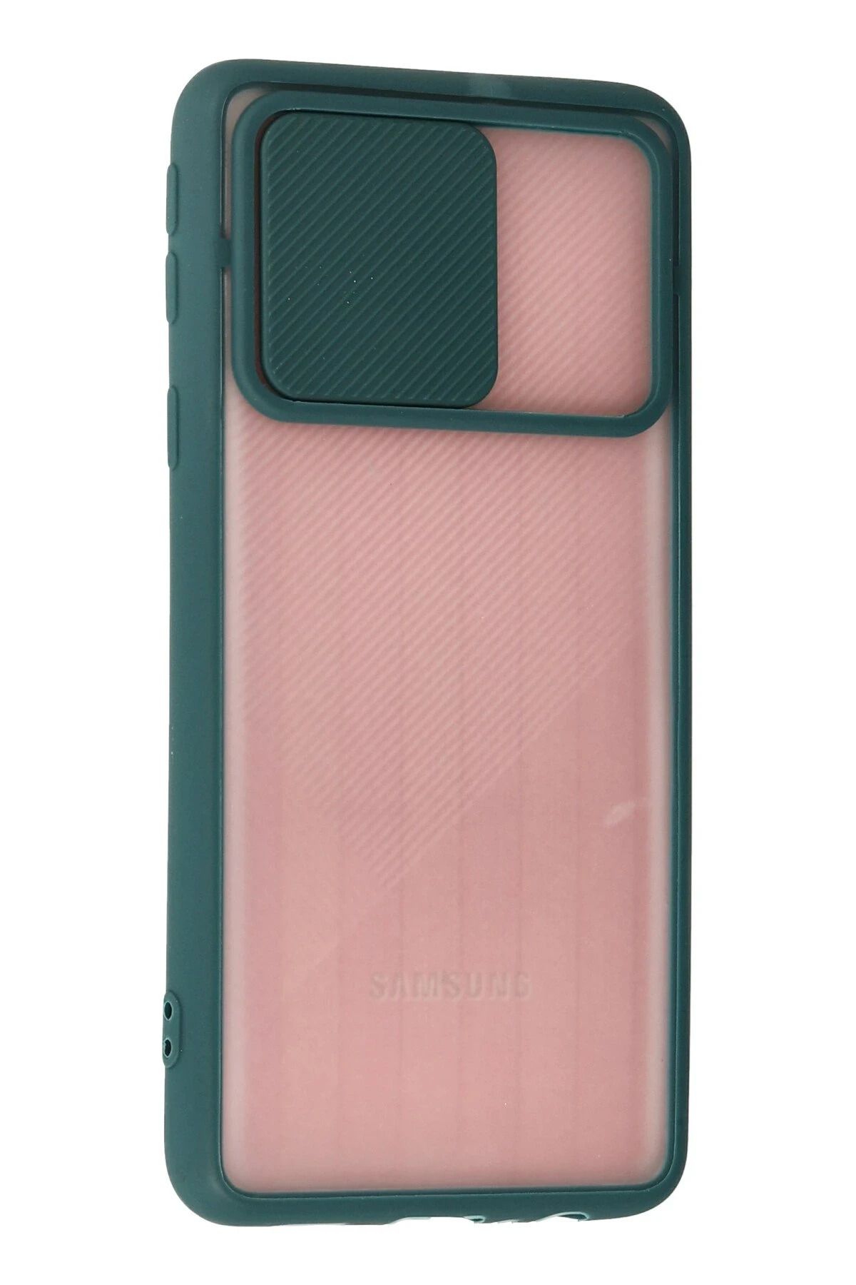 NewFace Samsung Galaxy A01 Core Kılıf Palm Buzlu Kamera Sürgülü Silikon - Yeşil GLSTD