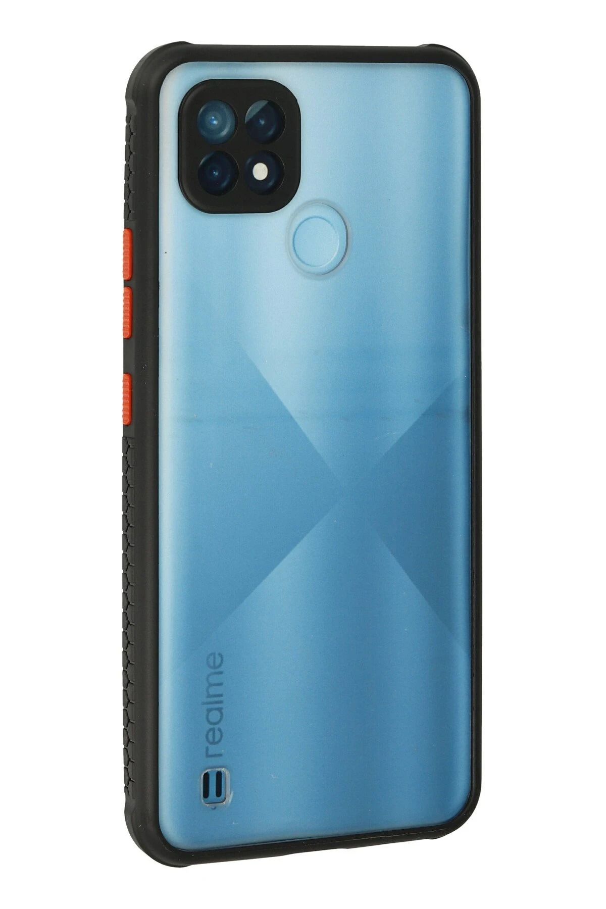 NewFace Realme C21 Kılıf Miami Şeffaf Silikon - Siyah NRMSA