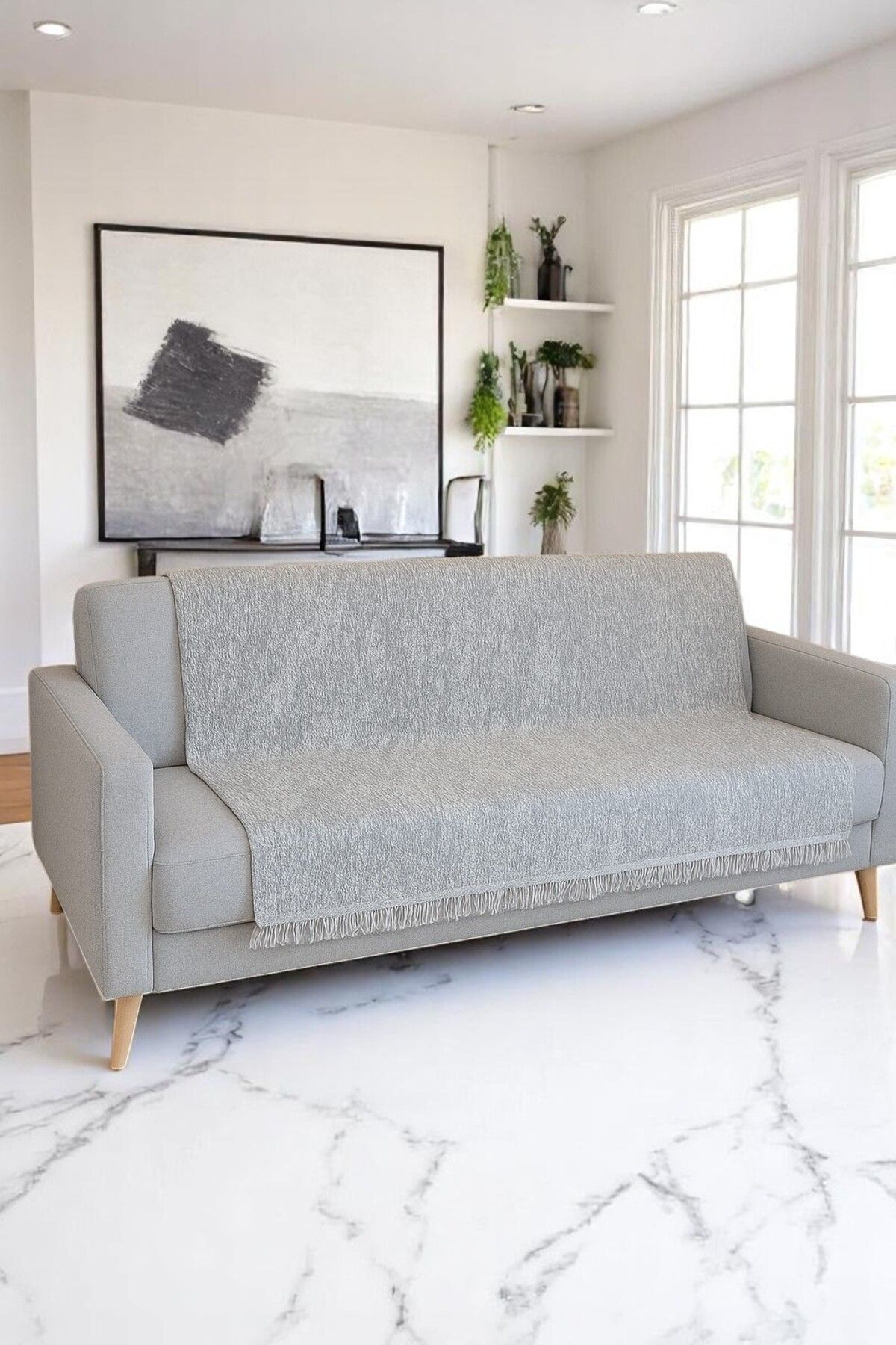 MixCotton Home Şık Tasarım Koltuk Örtüsü Keten/Pamuk 220x170 Cm